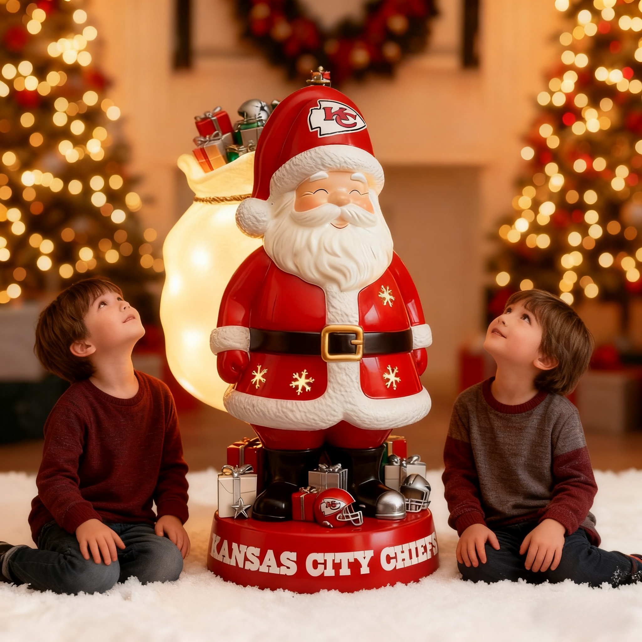 NFL Santa Claus LED Lit Holiday Statuary - Collector's Edition