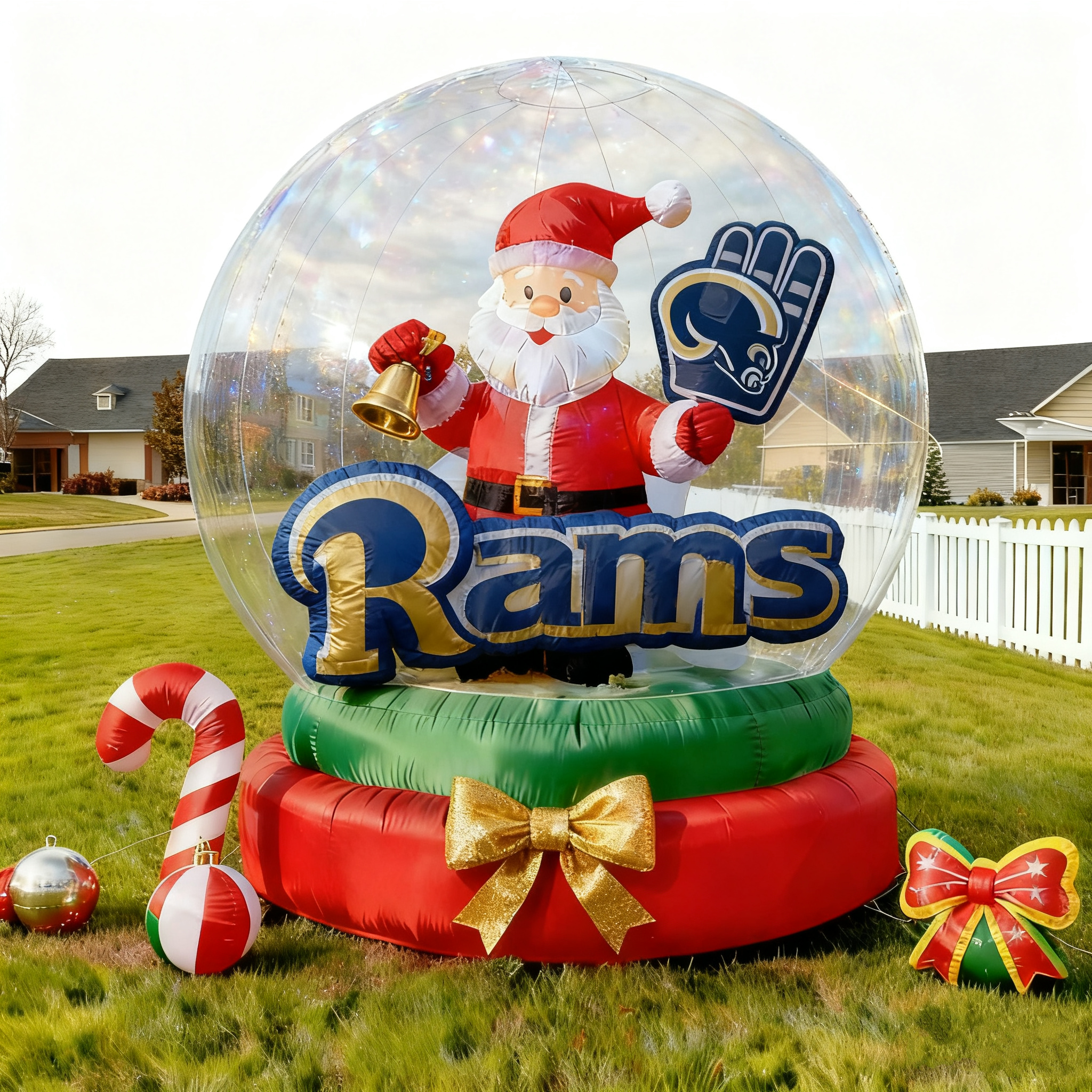 Christmas Inflatable Snowglobe Decoration - Outdoor/Indoor Holiday Light-Up Yard Ornament