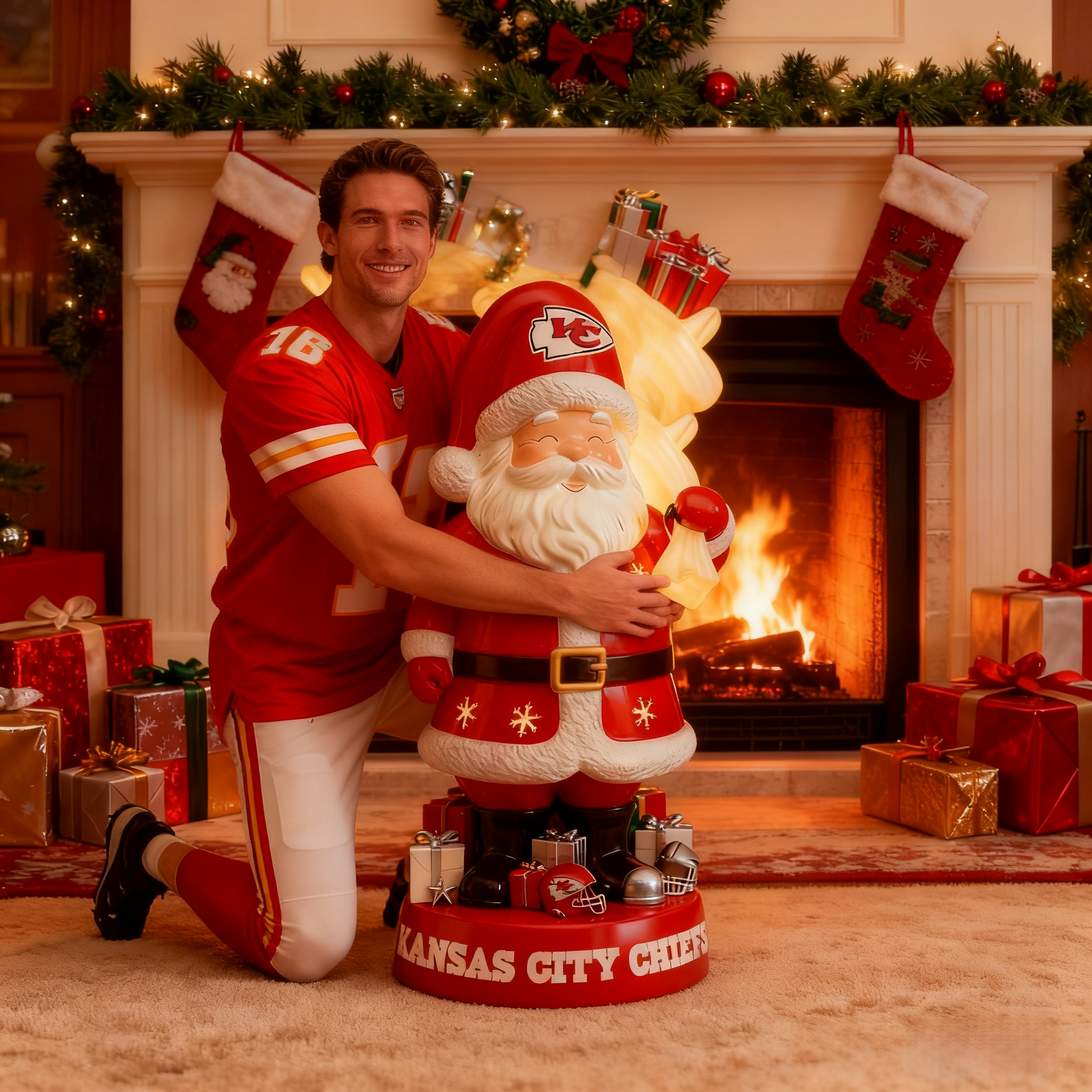 NFL Santa Claus LED Lit Holiday Statuary - Collector's Edition