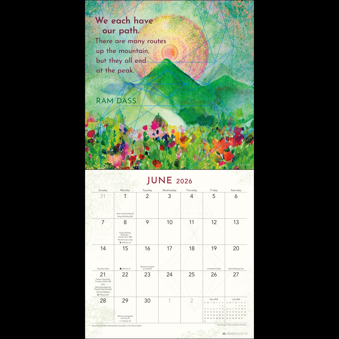 Be Here Now 2026 Wall Calendar
