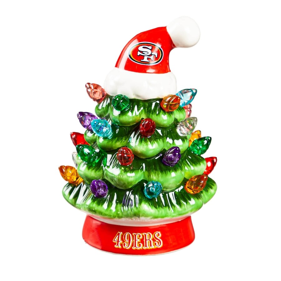 ✨Light Up Your NFL Spirit! 🏈Set of 2 4" LED Christmas Tree with NFL Team Logo🎄