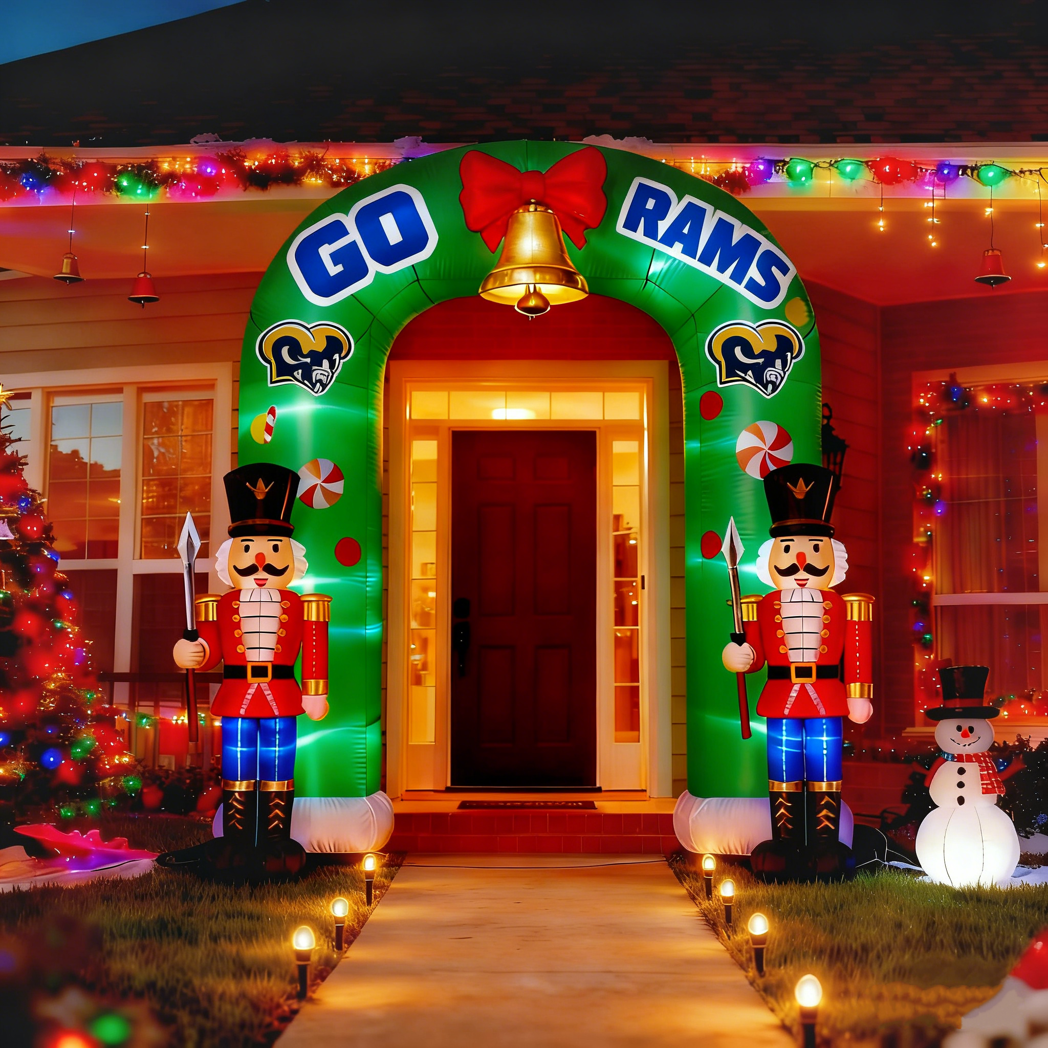 Nutcracker Inflatable Archway Festive Decor – Lighted Outdoor Holiday Decoration for Home Yard