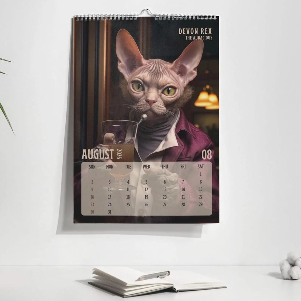📅Badass Cats 2026 Wall Calendar