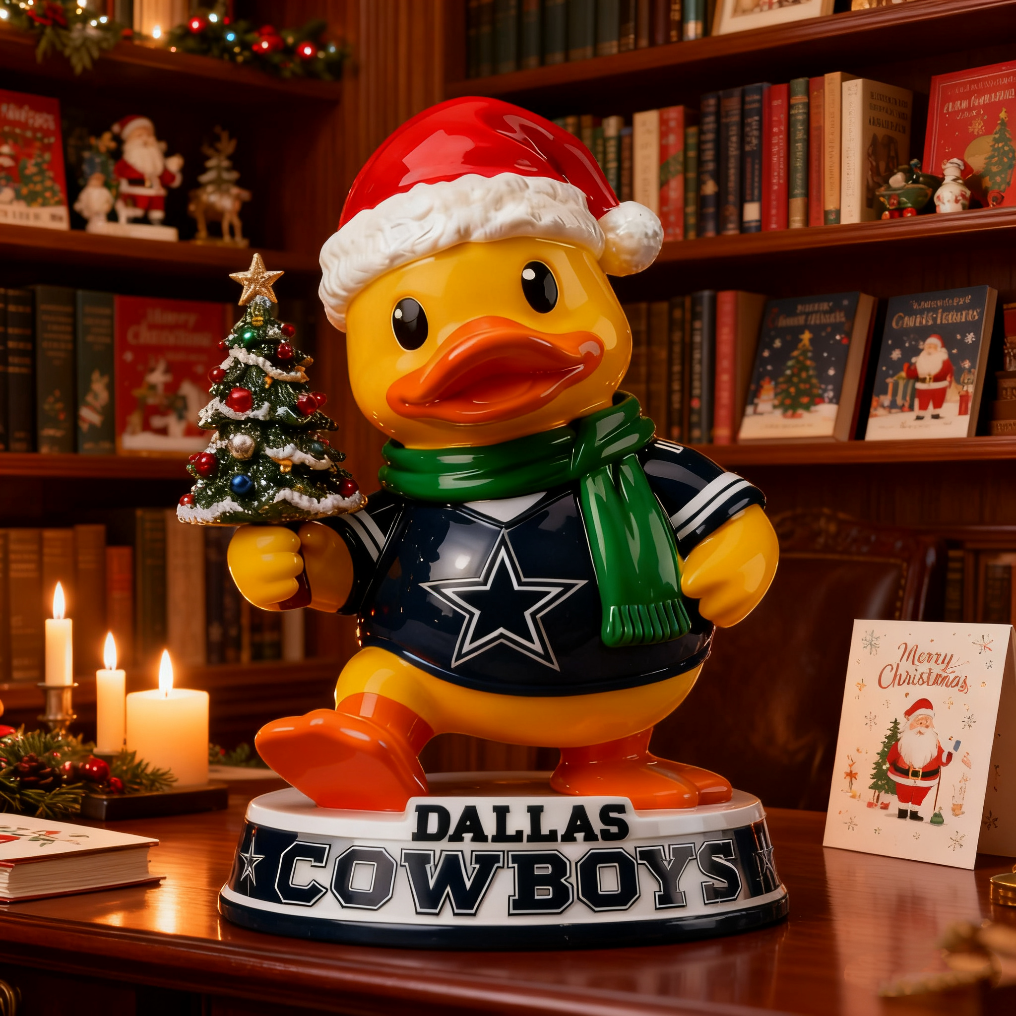 Holiday Sparkle & Cheer Christmas Duck Statue