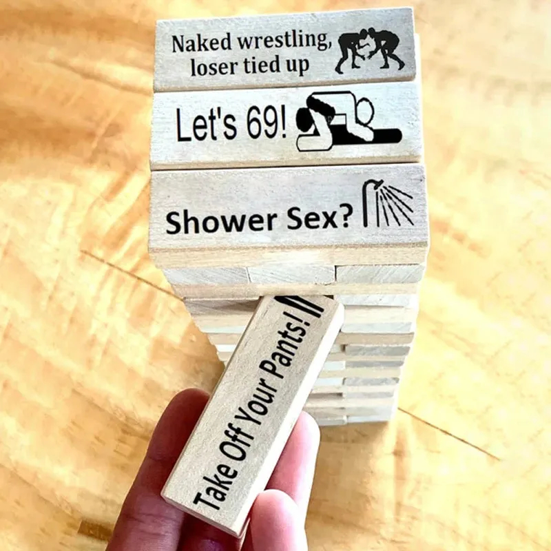 🎁💖Super Naughty Block Tower Jenga Game, Couple Gift Blocks