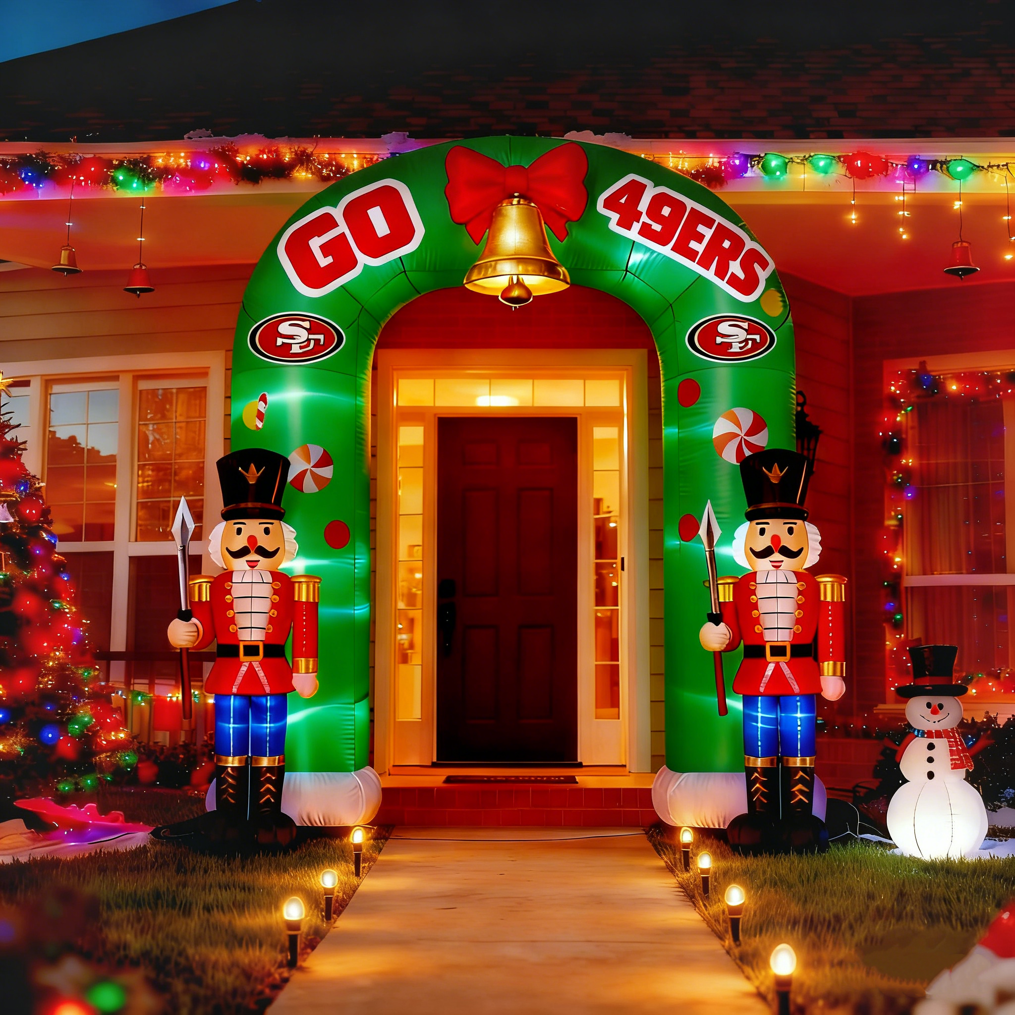 Nutcracker Inflatable Archway Festive Decor – Lighted Outdoor Holiday Decoration for Home Yard