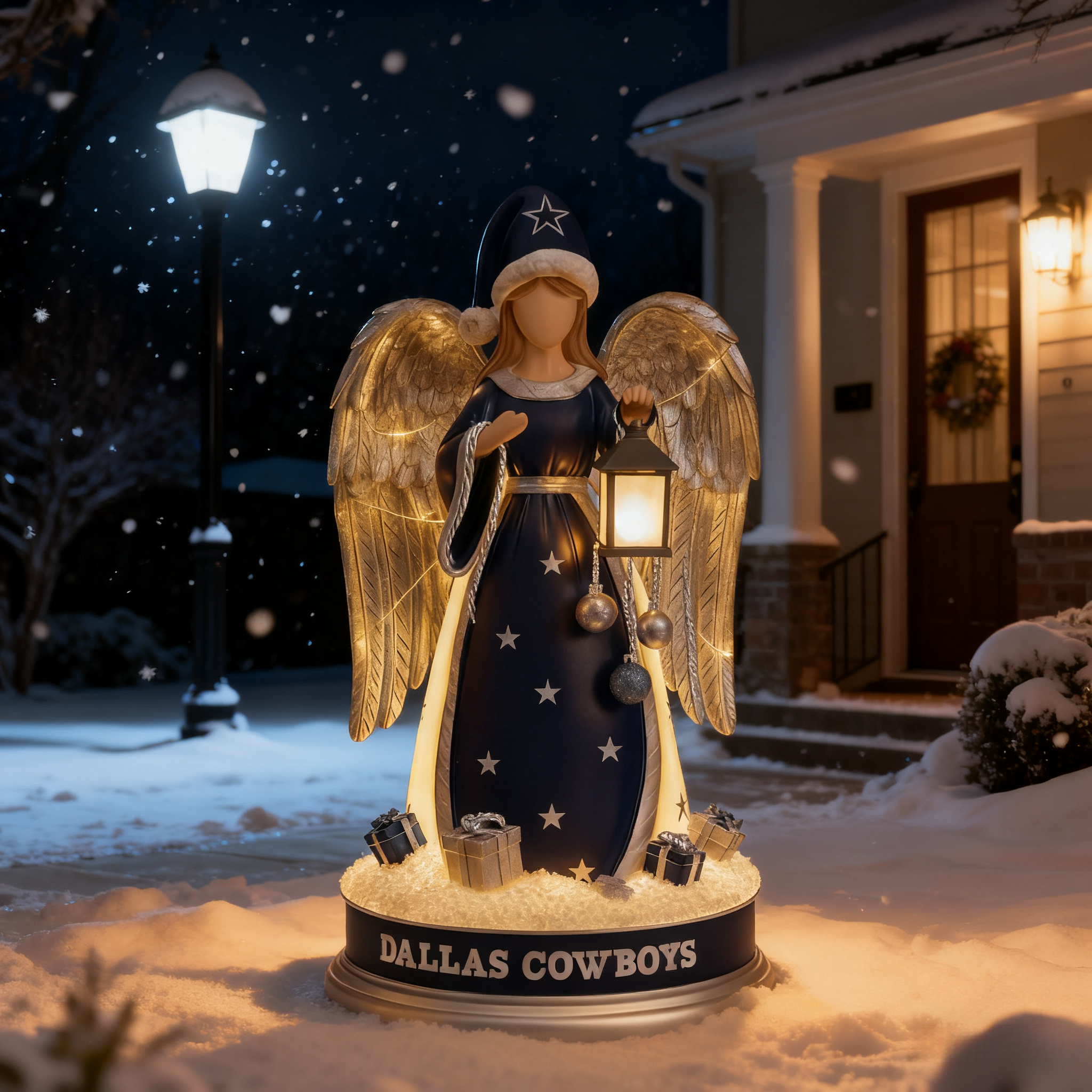 Holiday Guardian Angel Statue - Festive Home Decor
