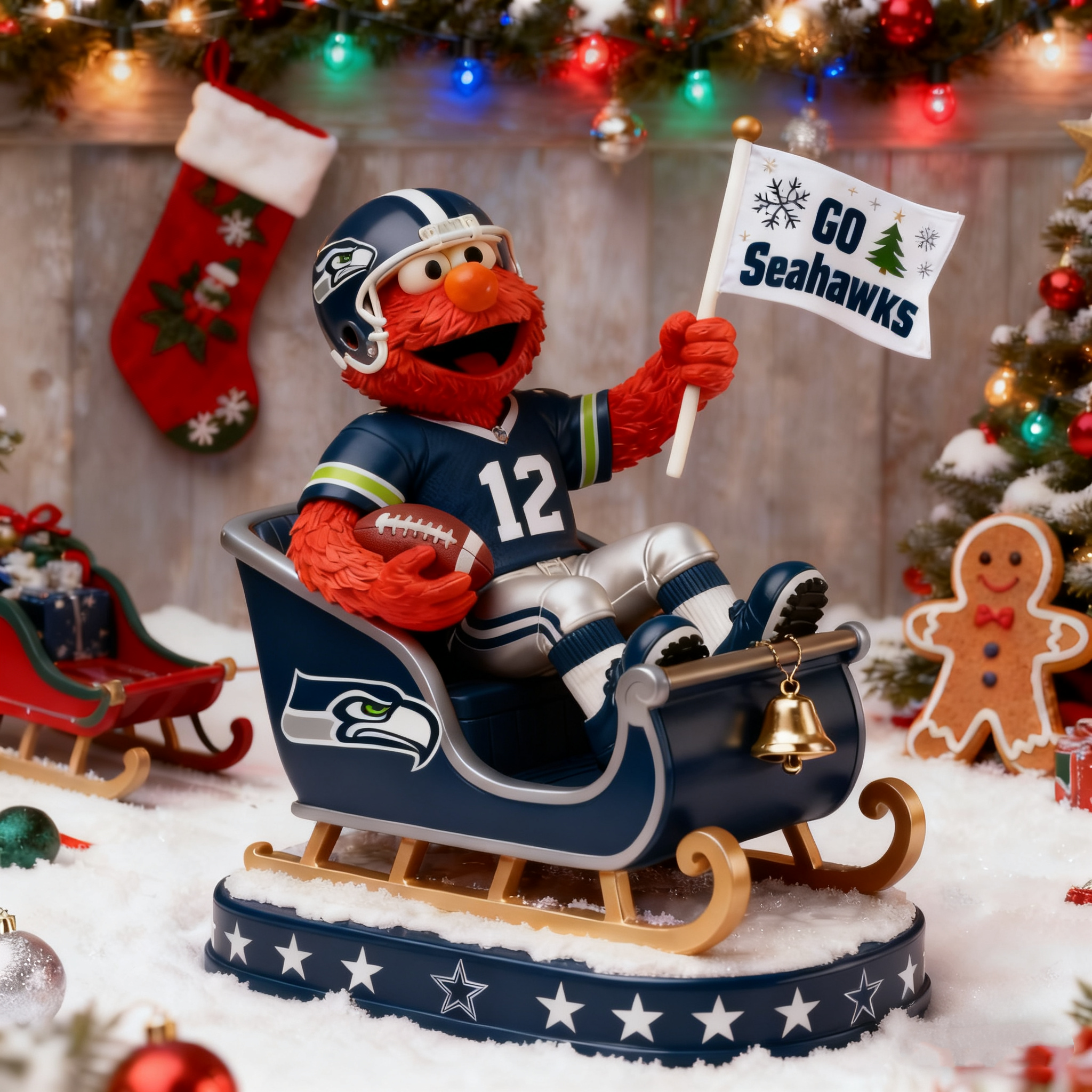 Sesame Street Elmo Holiday Sleigh Collectible Statues