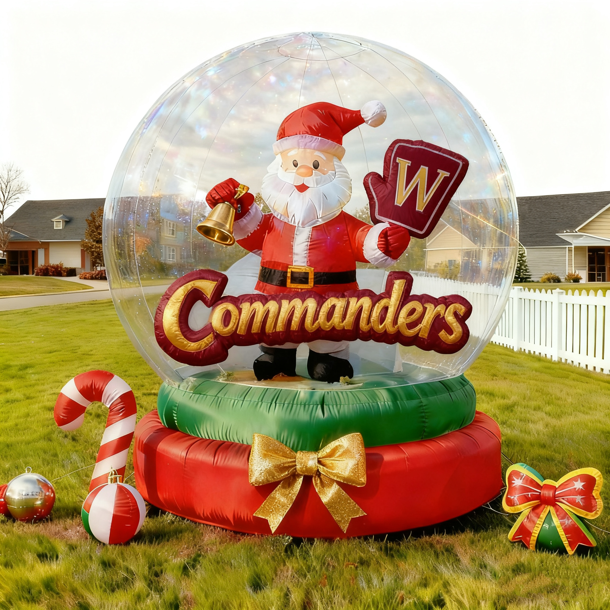 Christmas Inflatable Snowglobe Decoration - Outdoor/Indoor Holiday Light-Up Yard Ornament