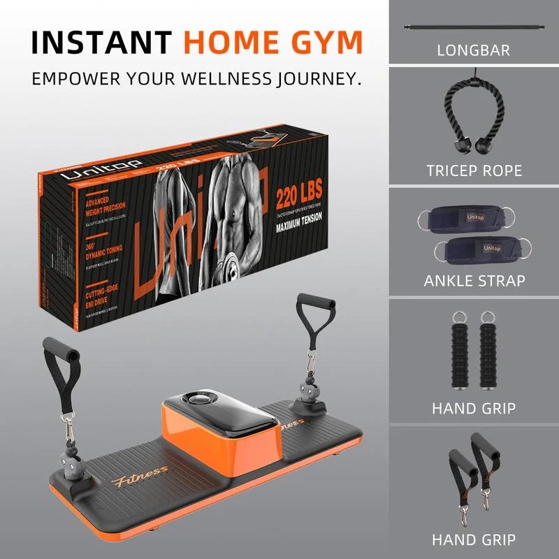 All-in-one fitness station: Multi-functional Compact Strength Station, Space-saving, Full-body Muscle Workout