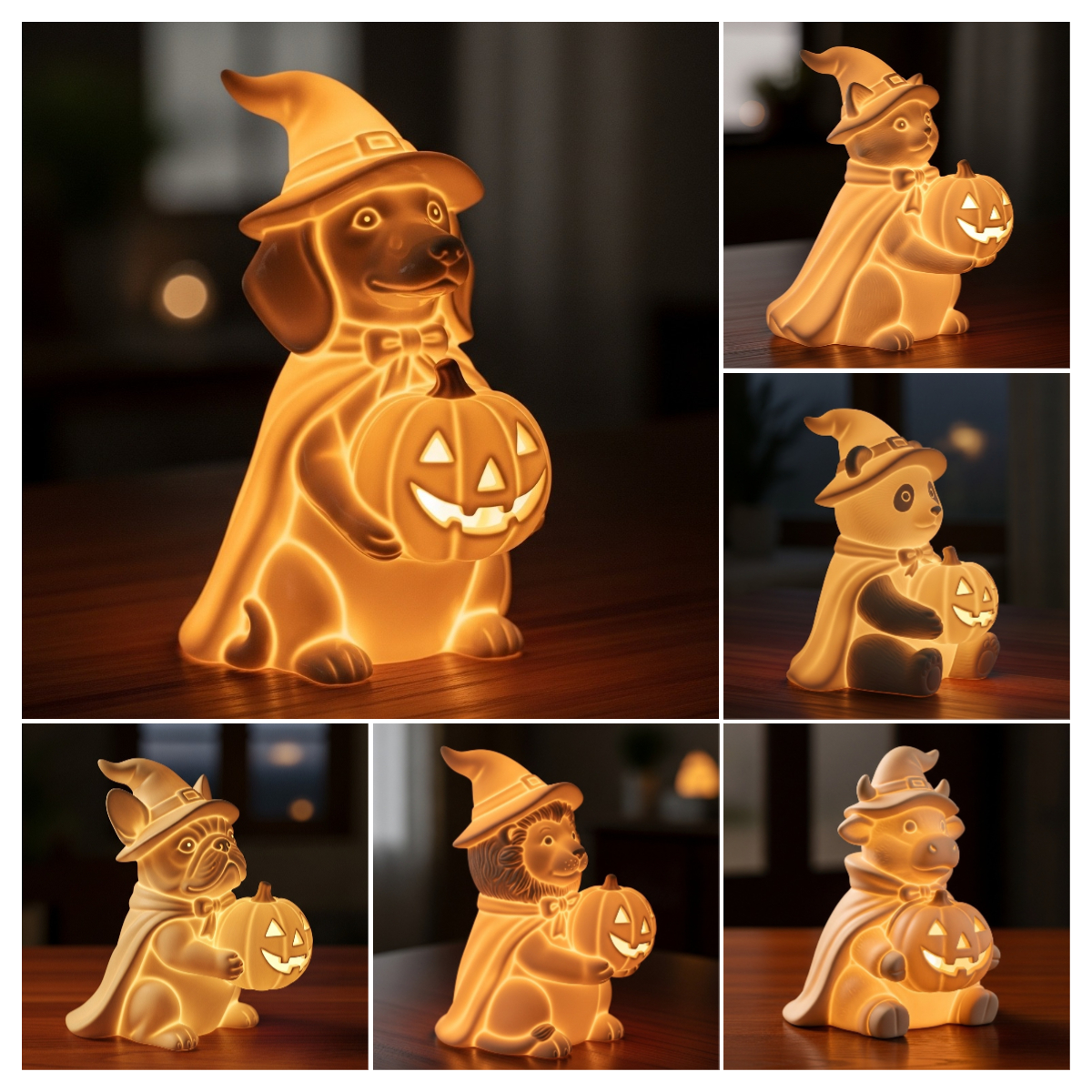 🎃Halloween Early Bird Special Sale 49% OFF-Halloween Cute Animals Pumpkin Lamp
