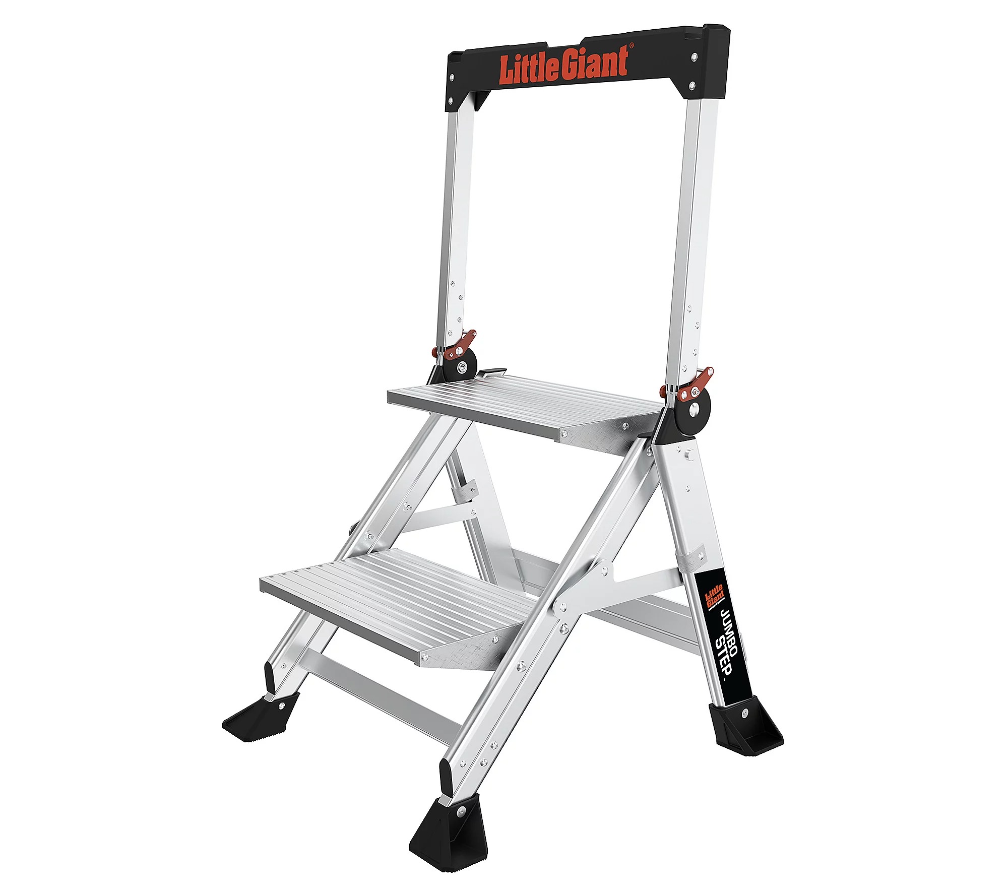 2/3-Step Aluminum Step Stool with Safety Bar