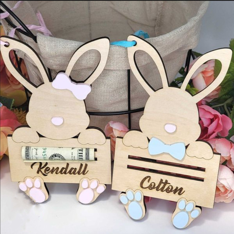 🐰Easter Decorations 🐰- Cute Bunny Pendant Cardboard Money Holder