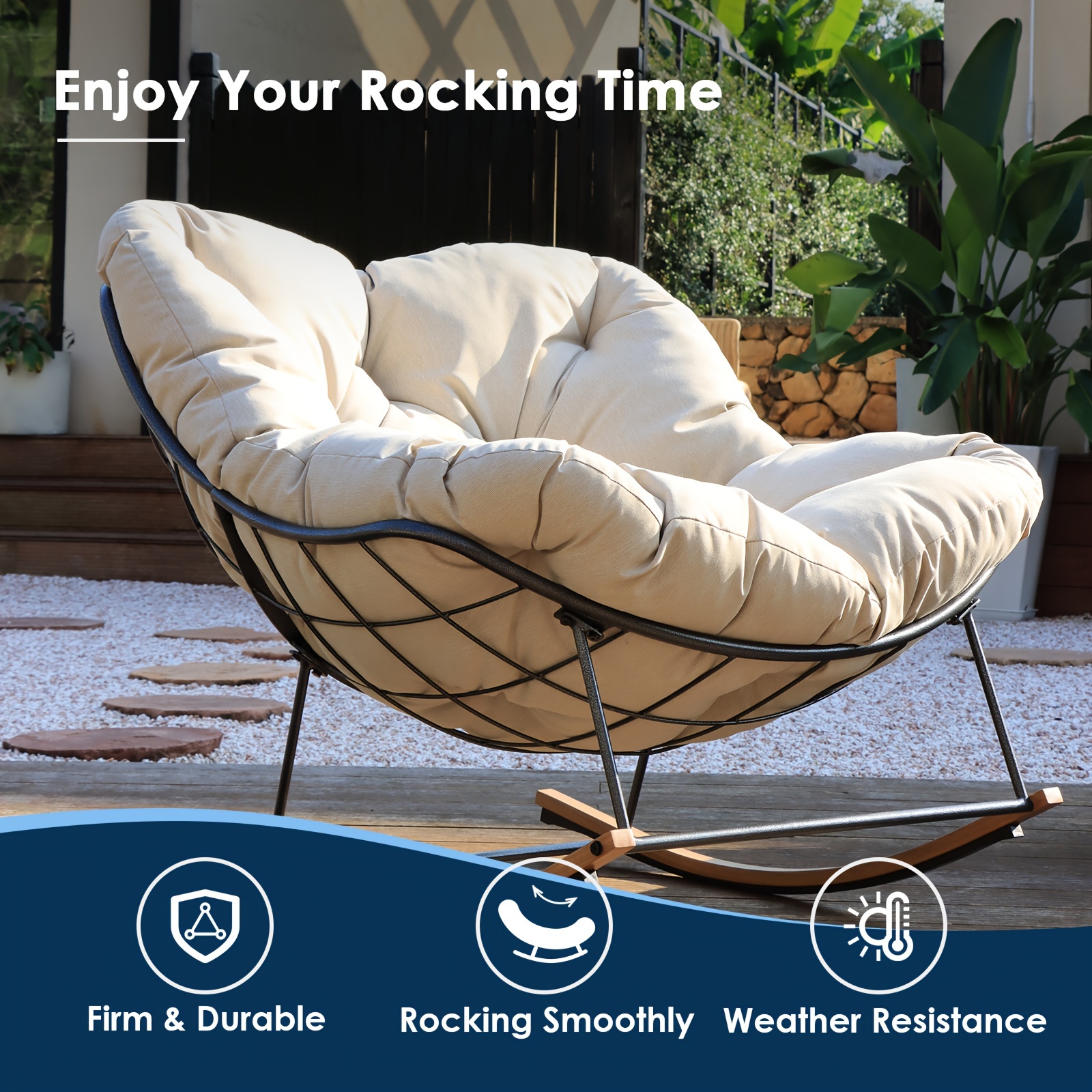 💥Clearance Sale💥Patio Oversized Upholstered Rocker Chair