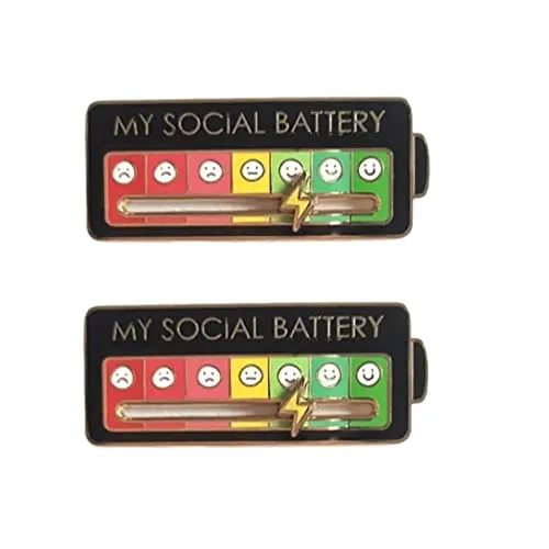 Funny Social Mood Brooch Pin for 7 Days