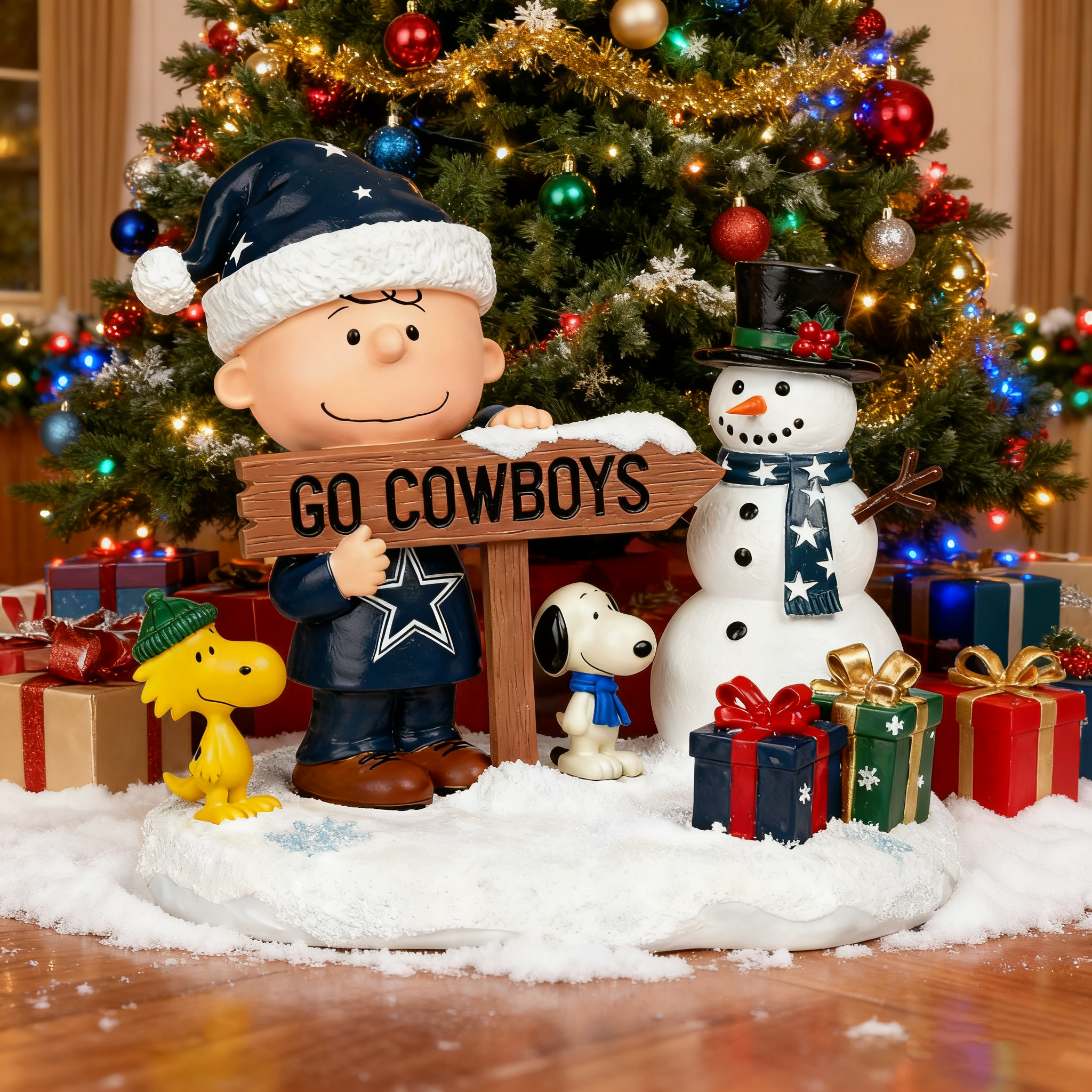 Peanuts Christmas Charlie Brown Snowy Scene Statue