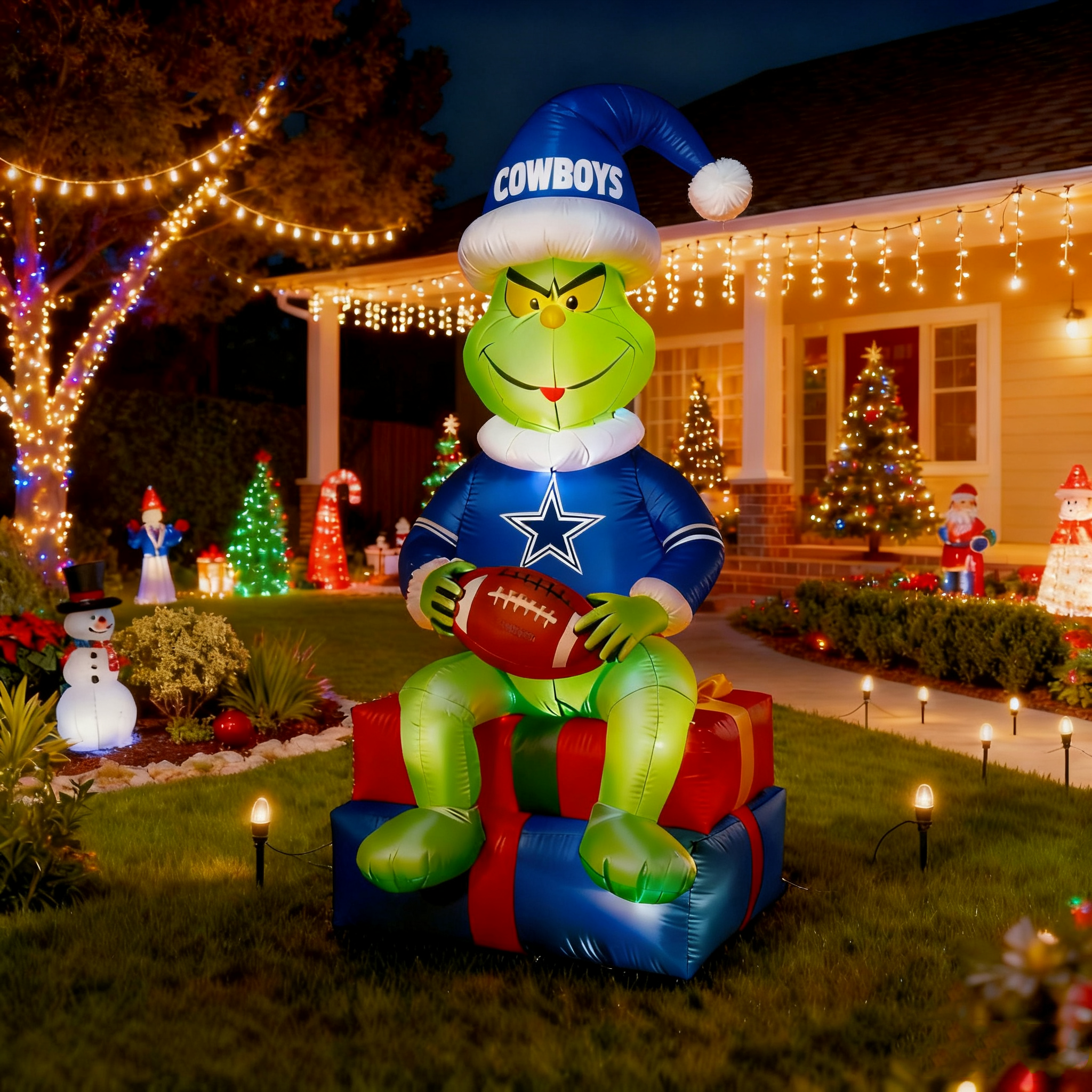 Inflatable Christmas Grinch Decoration - Festive Lawn Ornament