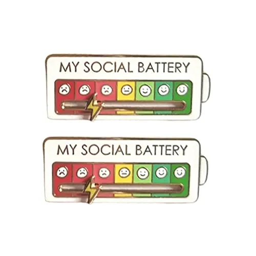 Funny Social Mood Brooch Pin for 7 Days
