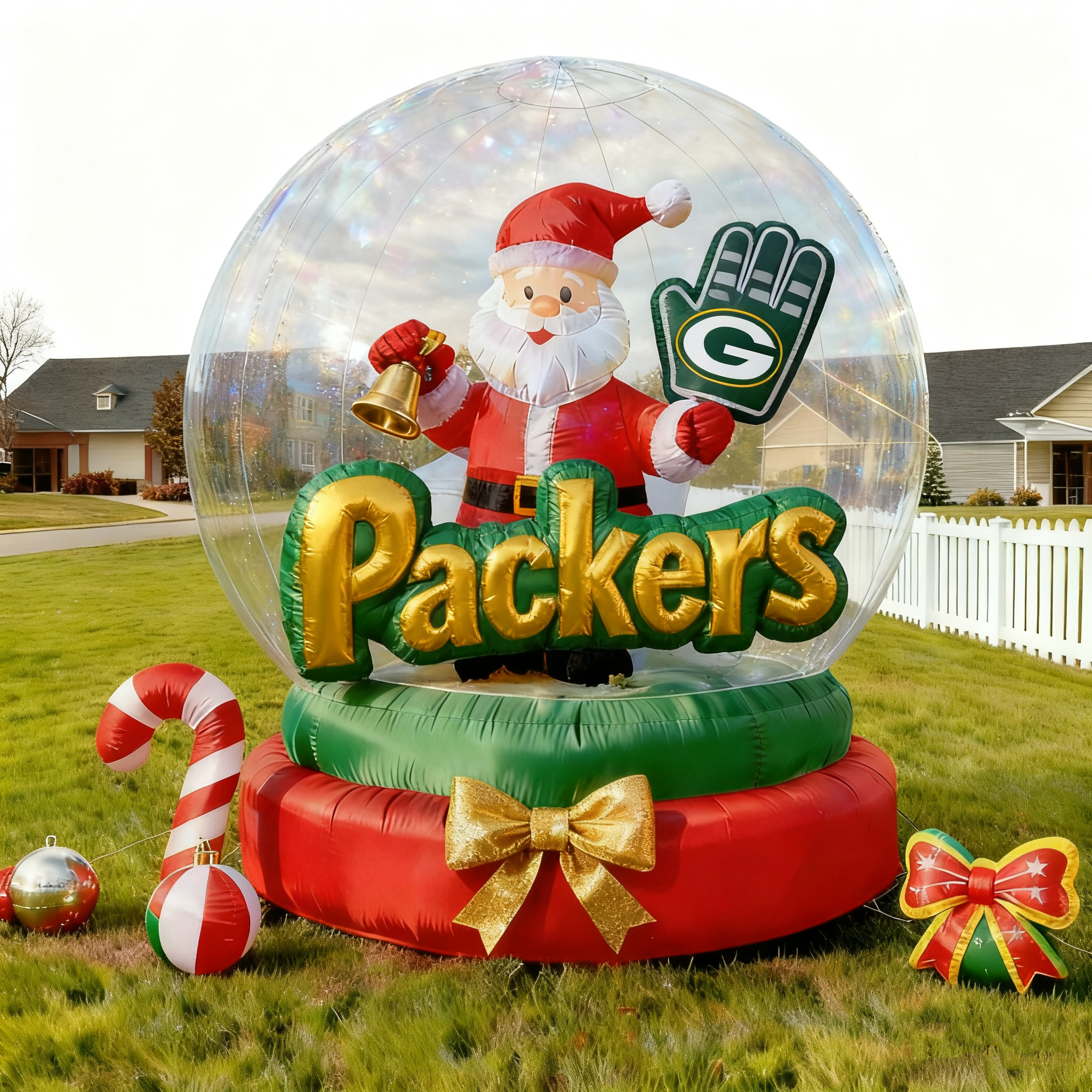 Christmas Inflatable Snowglobe Decoration - Outdoor/Indoor Holiday Light-Up Yard Ornament