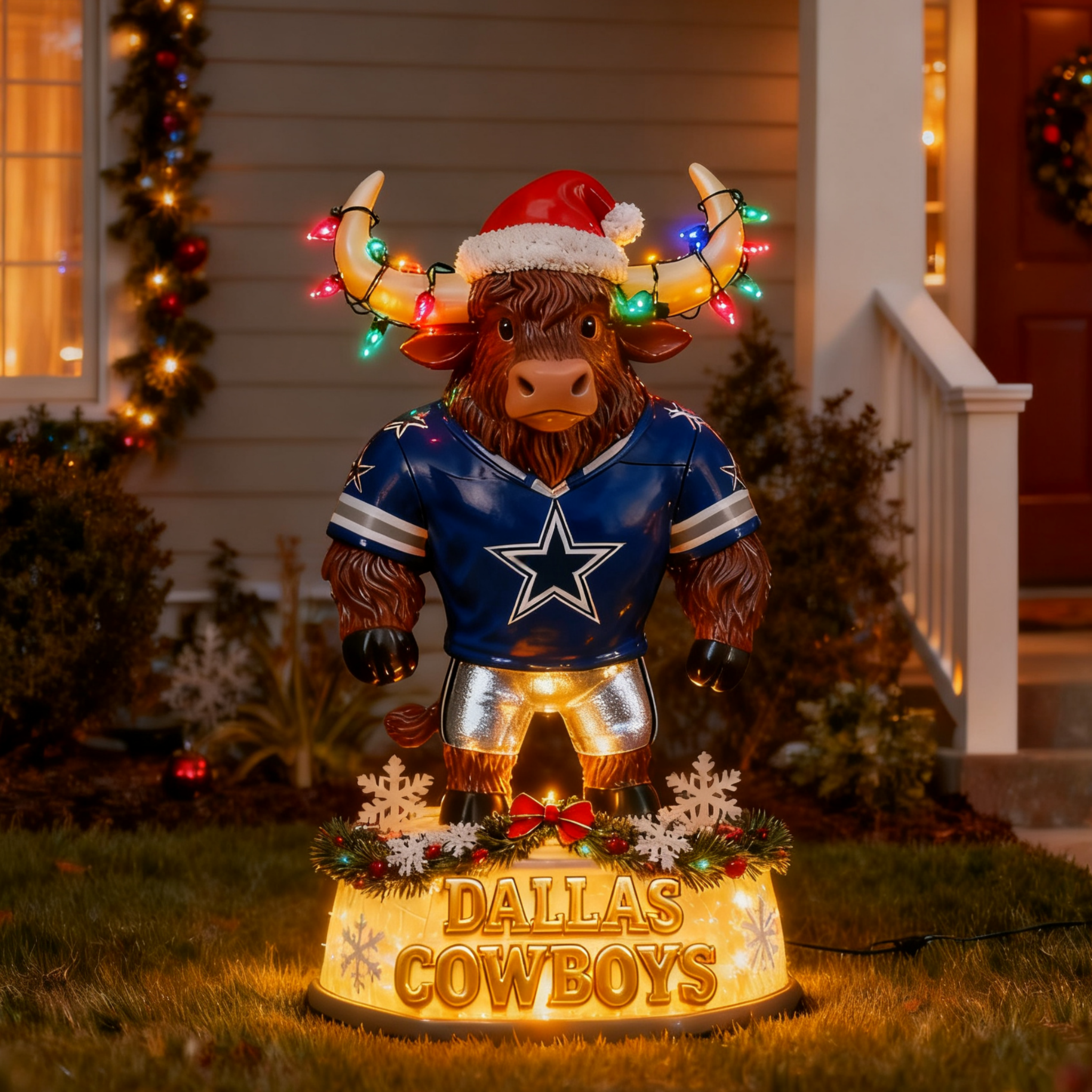Illuminated NFL Team Spirit Yak Christmas LED Statue