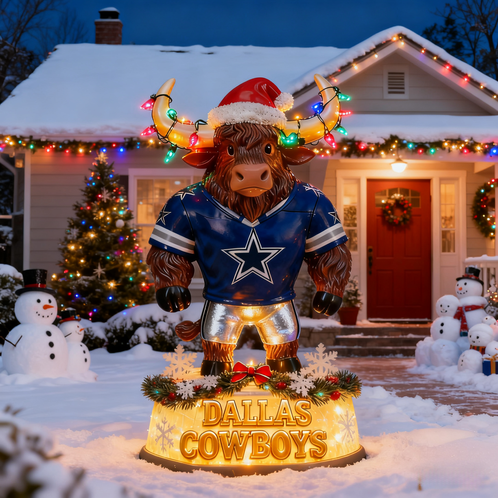 Illuminated NFL Team Spirit Yak Christmas LED Statue