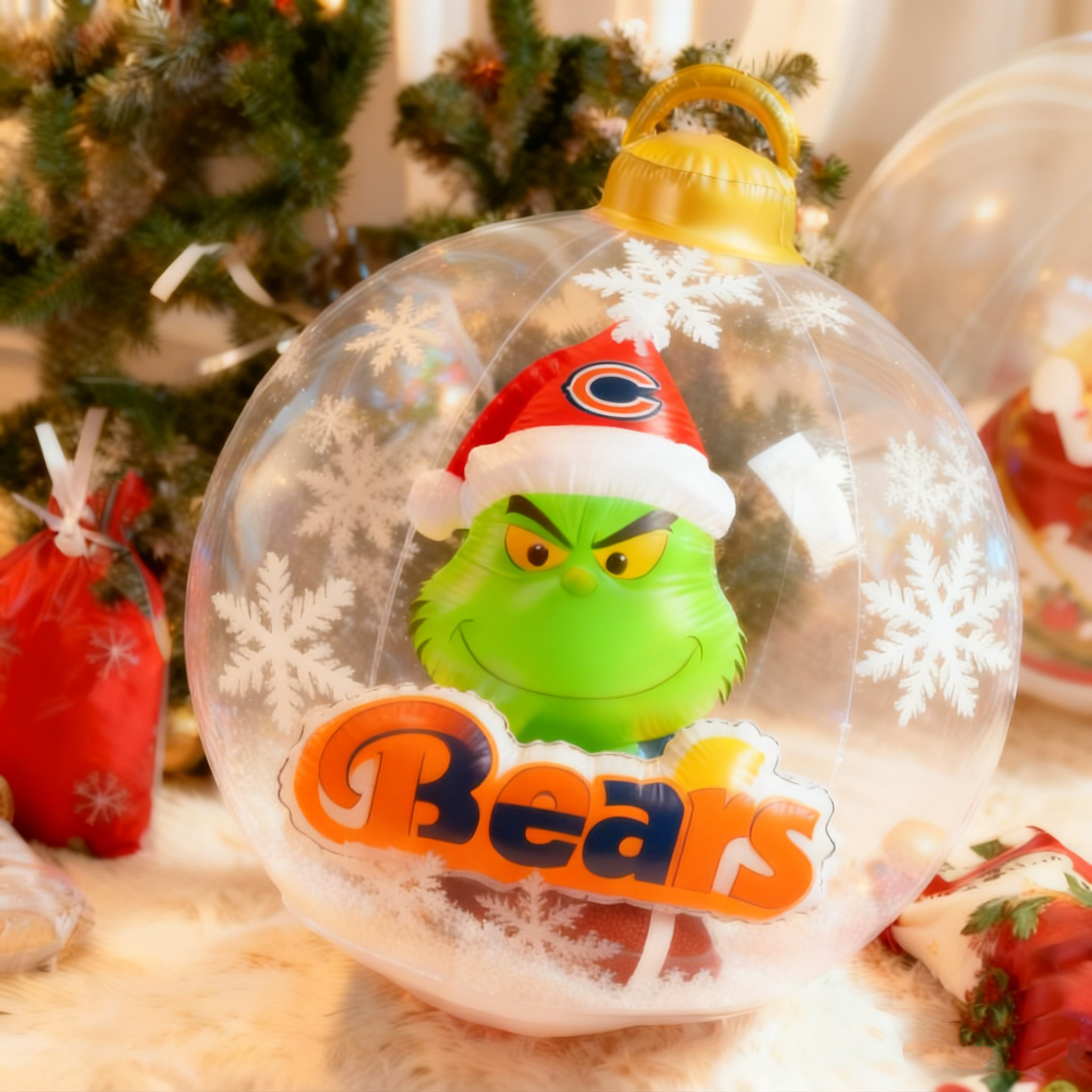 Grinchy Christmas Inflatable Ball Ornament – A Whimsical Holiday Statement Piece