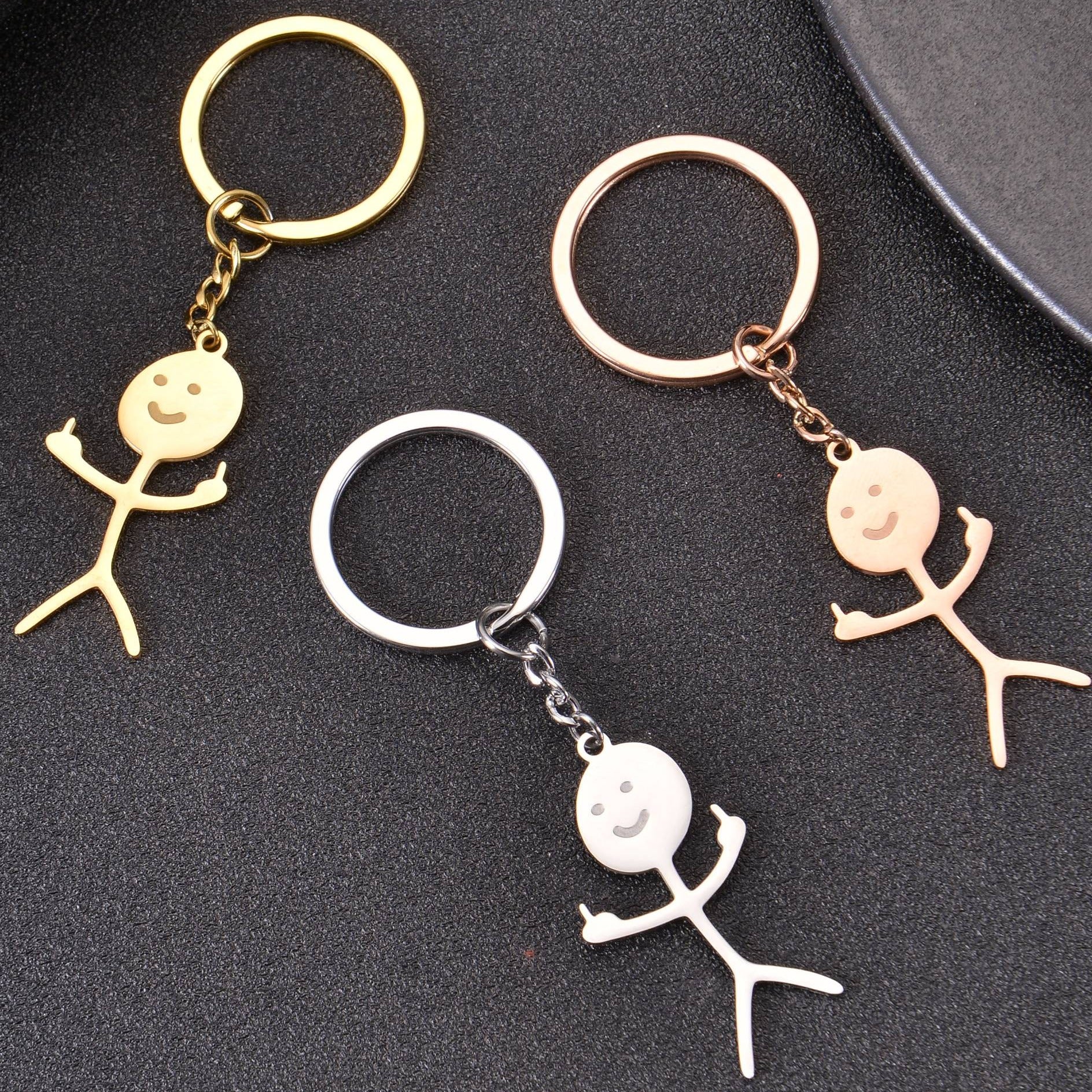 Funny Doodle Stickman Keychain