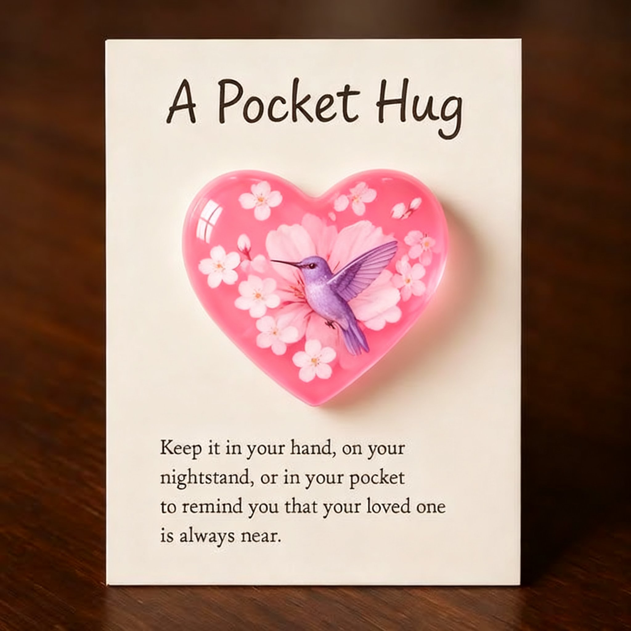 🎁Hummingbird Pocket Hug with Gift Card💌Crafted by Hand