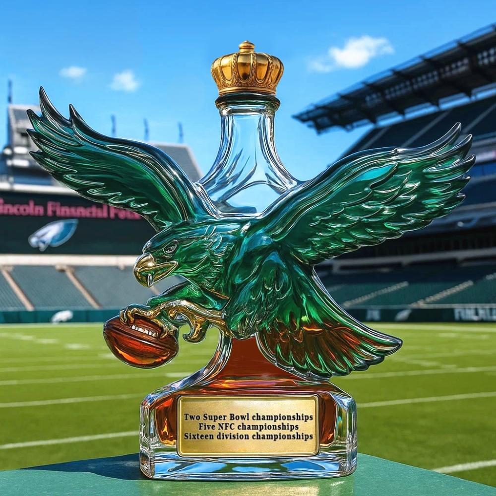 Philadelphia Eagles Retro Logo Whiskey Bottle
