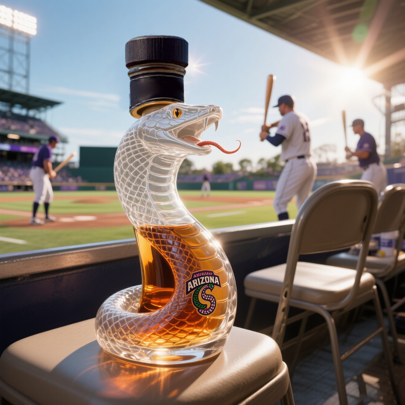 Arizona Rattlesnake whisky bottle