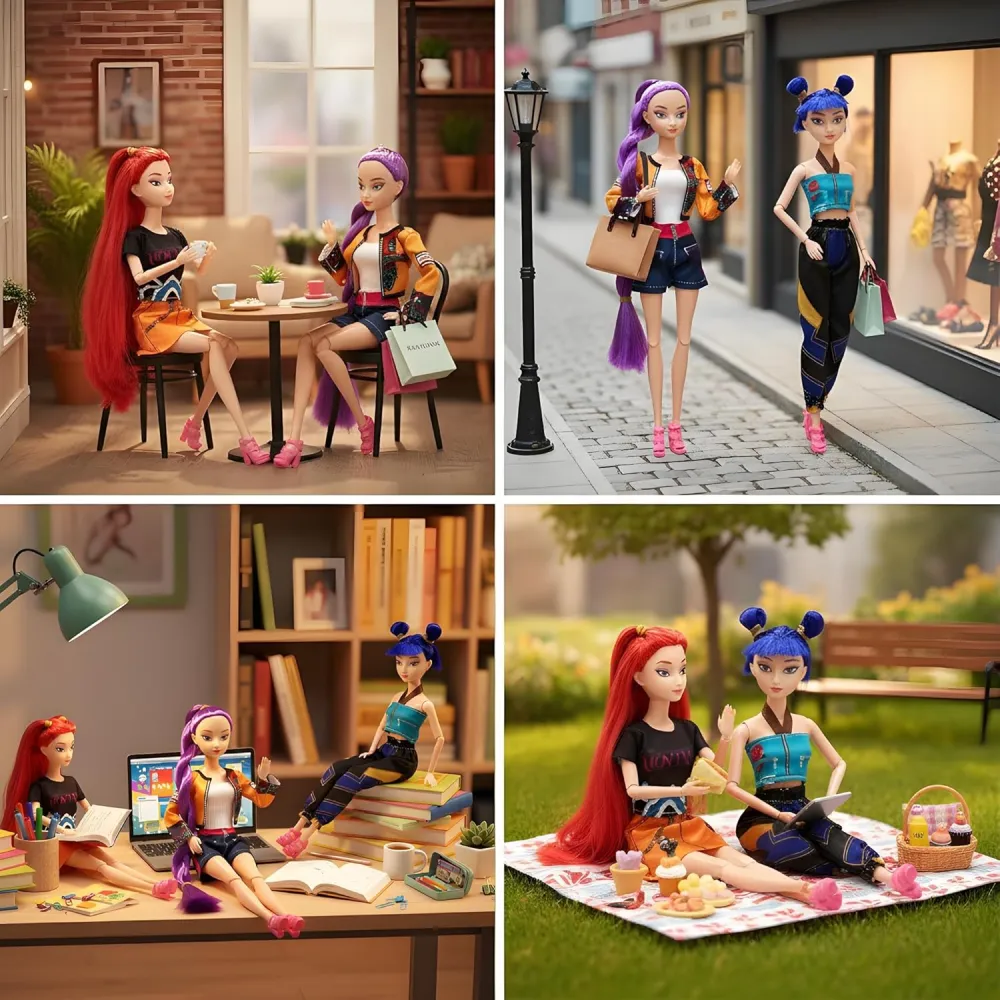 🎤✨ 2025 K-Pop Hunters New Singer Fashion Dolls 🎶💜Articulated Fashion Doll Set,Great Idea for Girls Fans