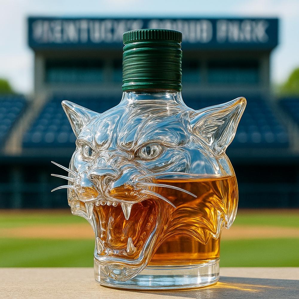 Kentucky Wildcat and Scratch Whiskey Bottle