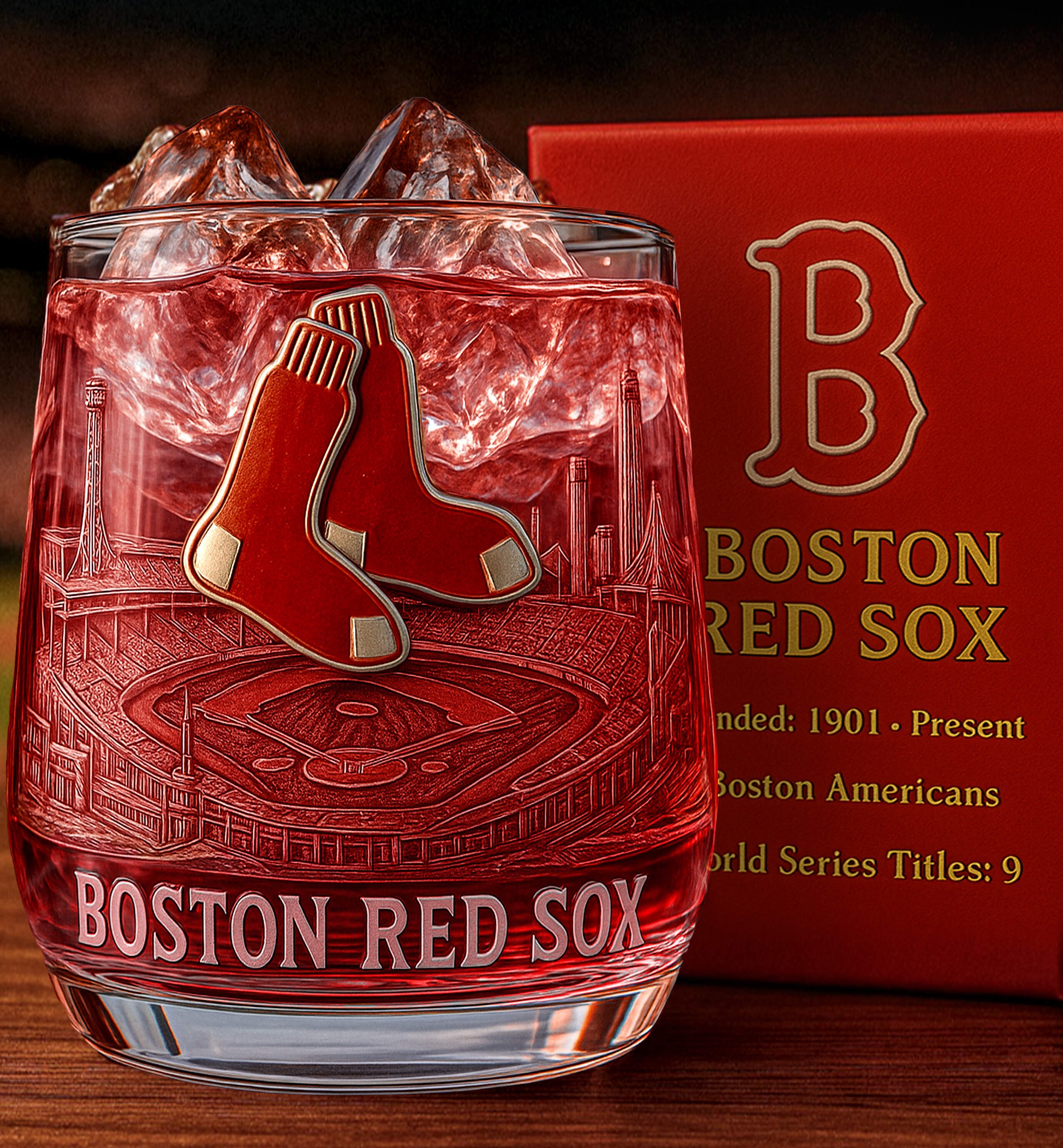 ⚾ MLB Team🔥Boston Red Sox 125th Anniversary Whiskey Glass
