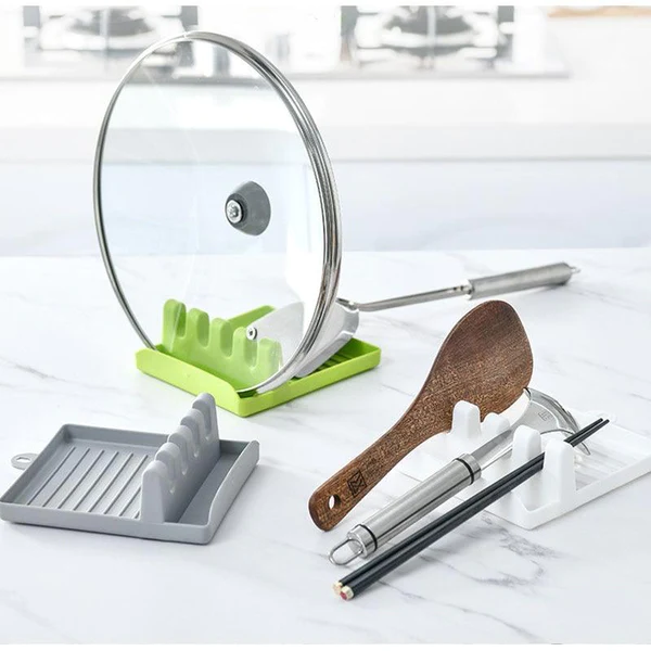 SILICONE UTENSIL REST WITH DRIP PAD