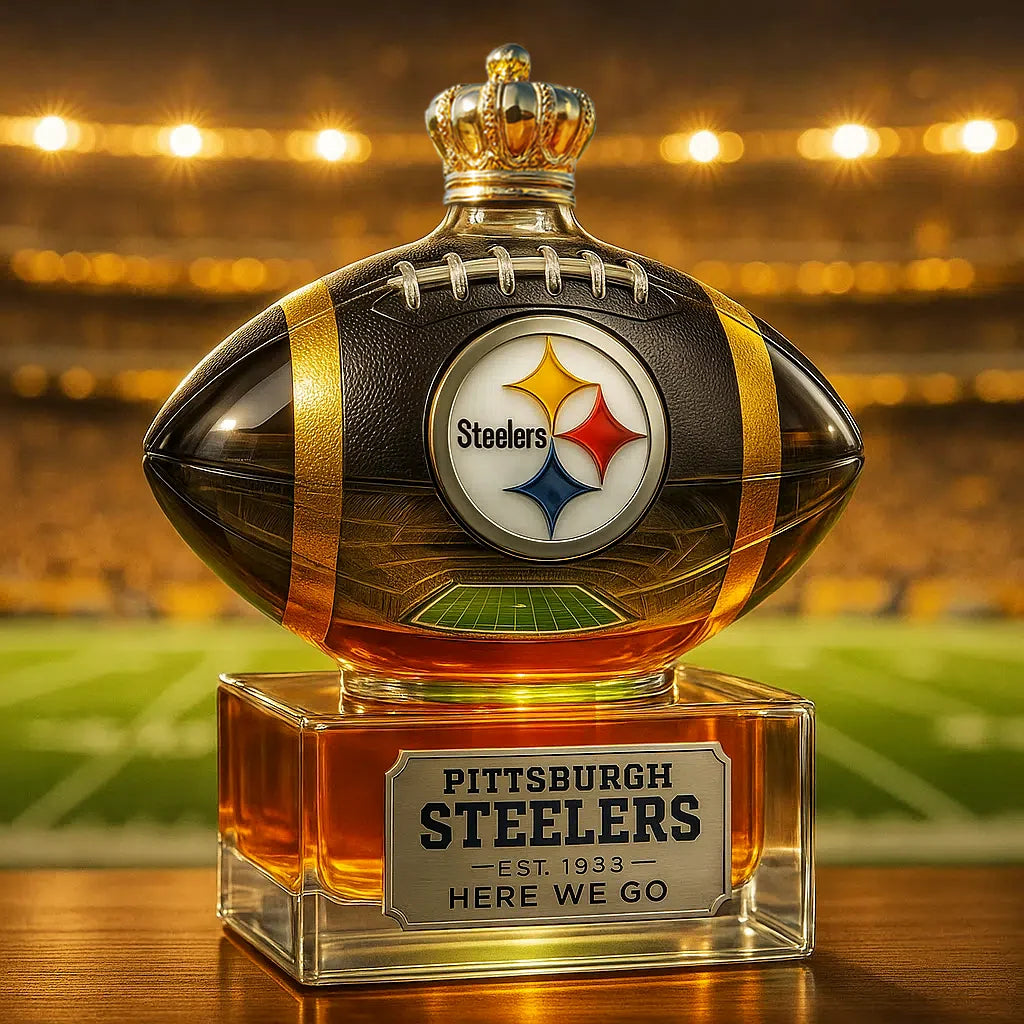 🏈 NFL Team✨ Steel City Pride, Poured in Gold — Pittsburgh Steelers Whiskey Bottle
