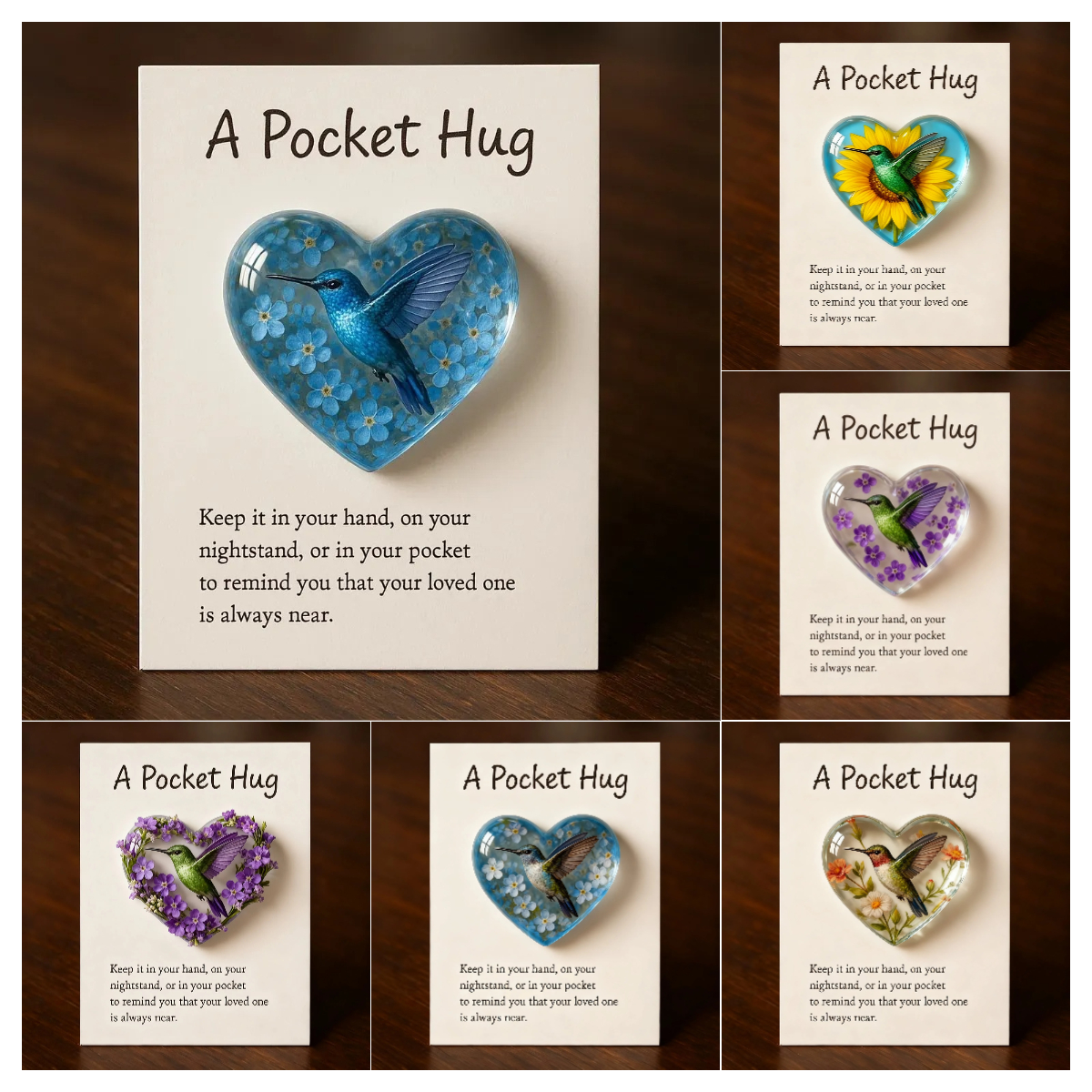 🎁Hummingbird Pocket Hug with Gift Card💌Crafted by Hand