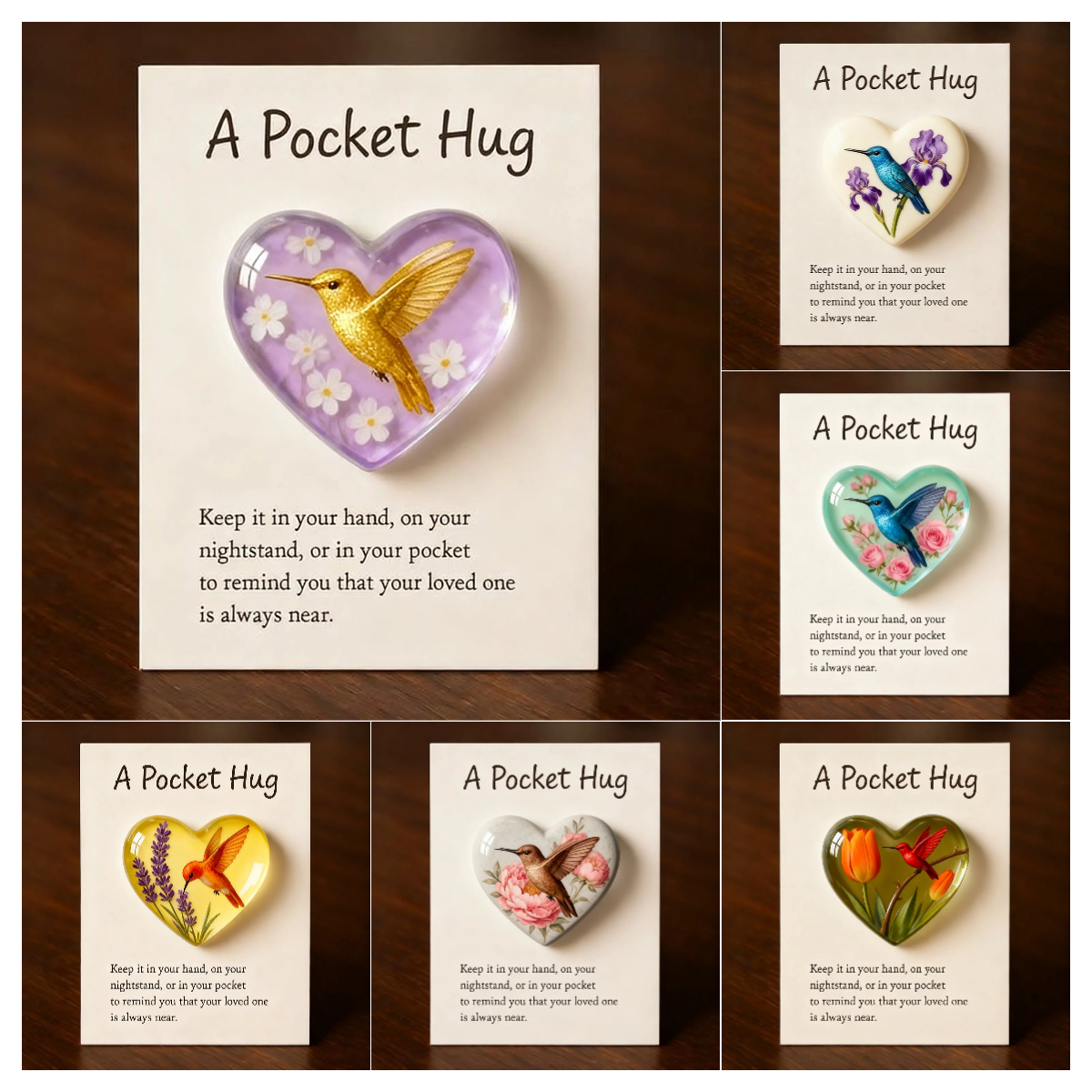 🎁Hummingbird Pocket Hug with Gift Card💌Crafted by Hand