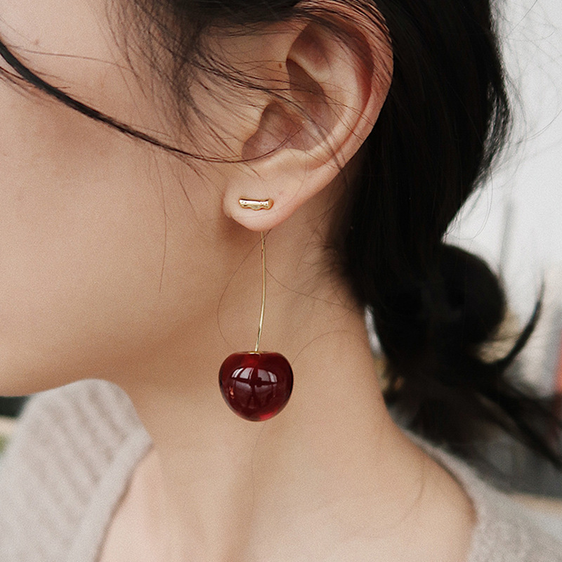 ✨🍒Cute Cherry Drop Dangle Fruit Earrings