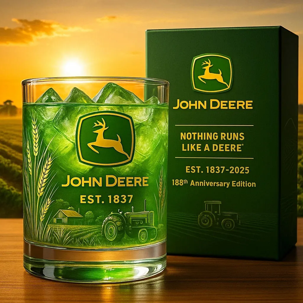 JOHN DEERE Anniversary Whiskey Glass