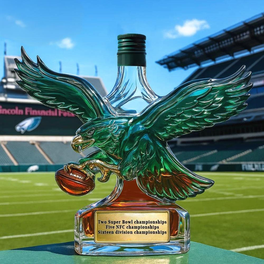 Philadelphia Eagles Retro Logo Whiskey Bottle