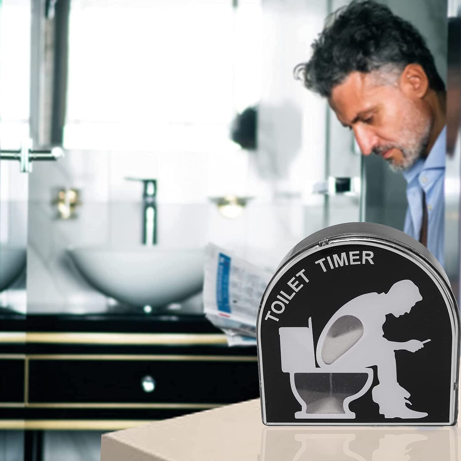 5 Minute Bathroom Timer - Funny Gag Gift for Men, Husband, Boyfriend, Father's Day, Birthday