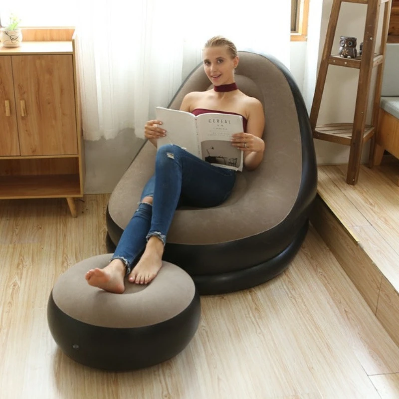 🔥Soon to be sold out!!💝Buy 2 Get 2 Free✨Folding Portable Lazy Sofa Inflatable Lounge Chair with Foot Stool