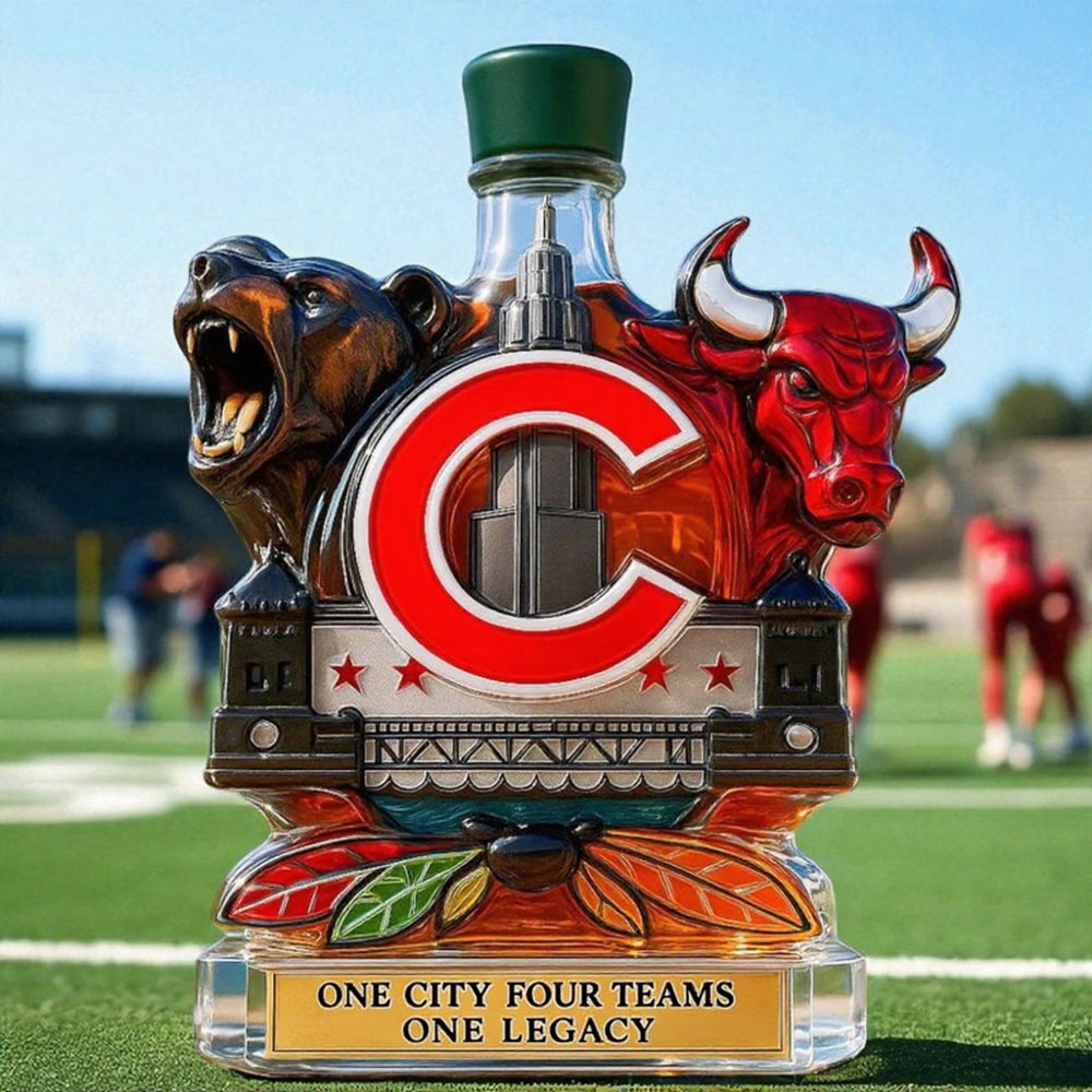 Chicago Sports Fan Limited Edition Whiskey Bottle Collectible