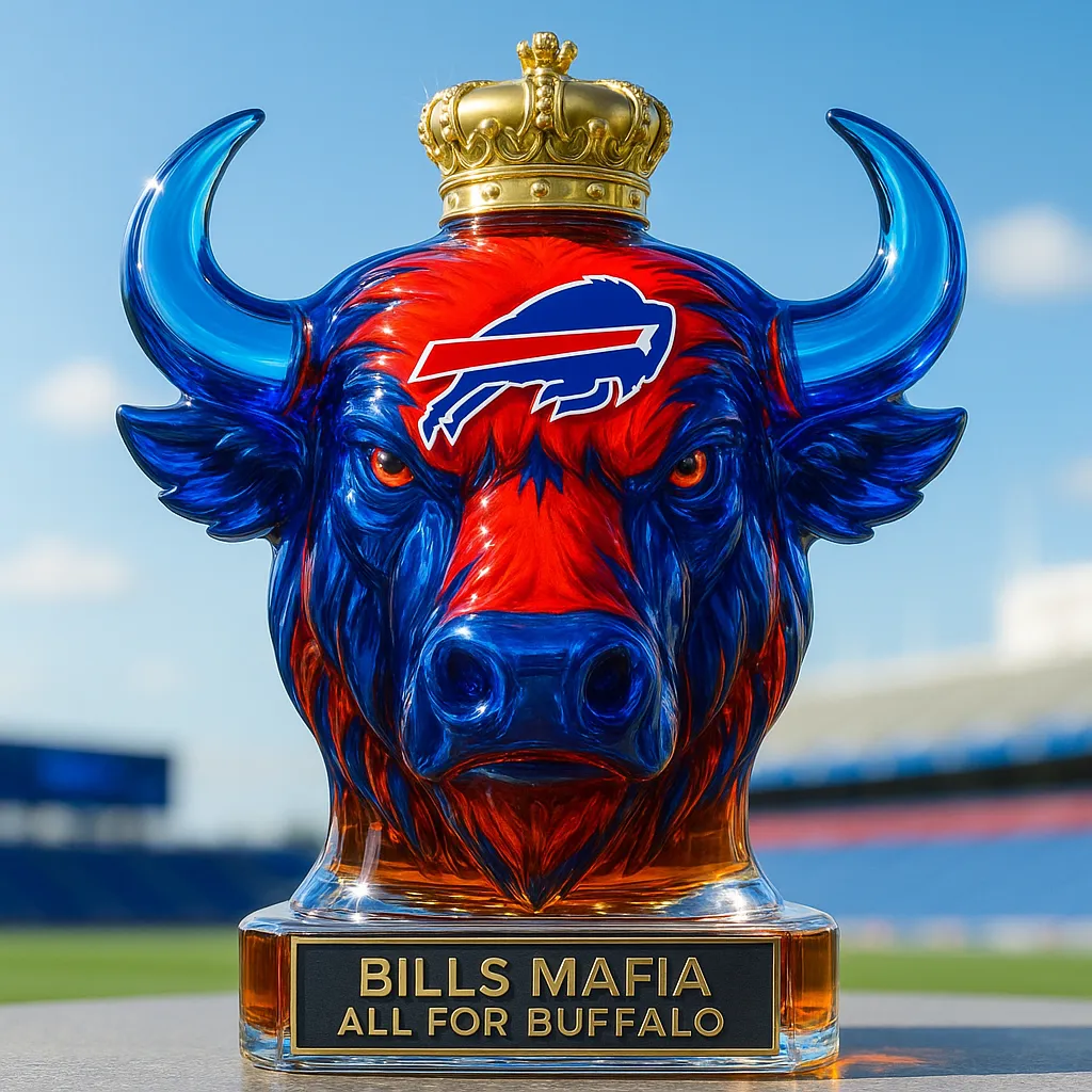 Buffalo Bills Limited Football Edition Whiskey Bottle
