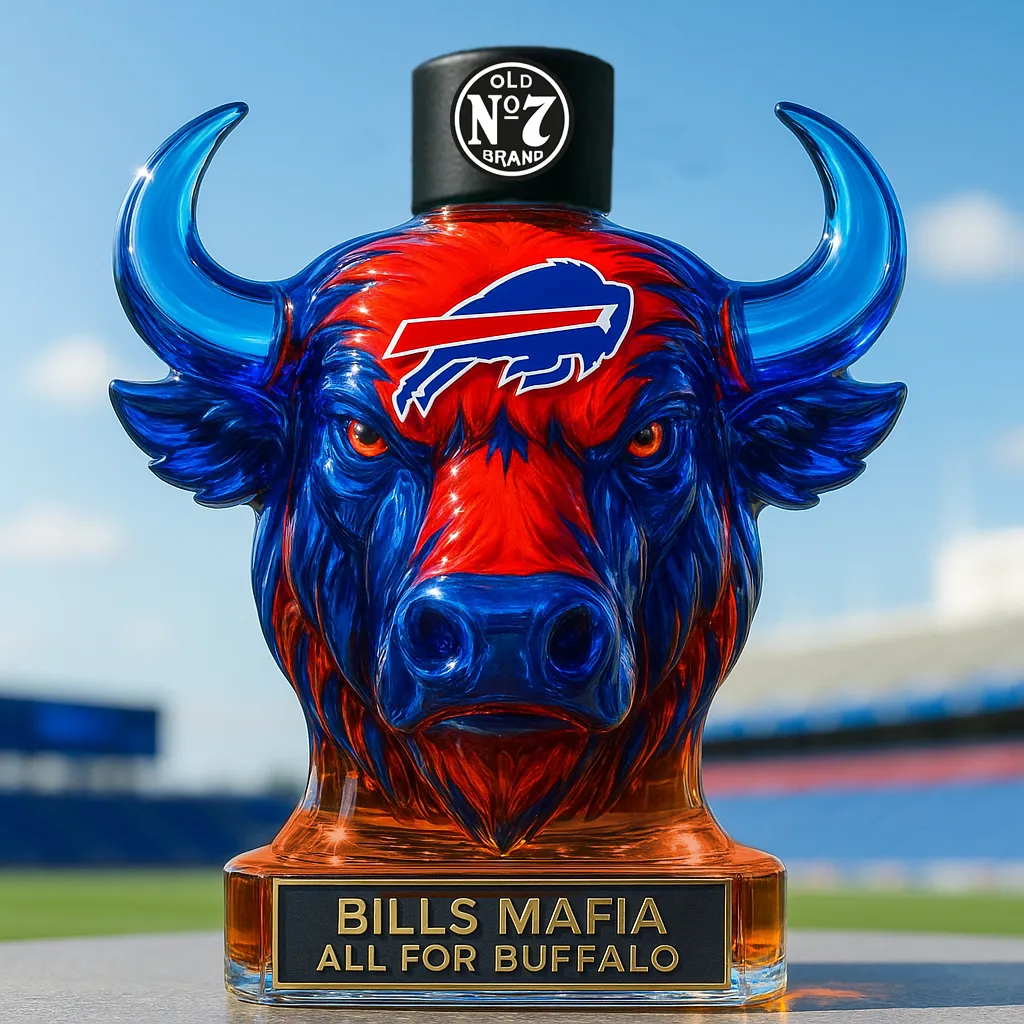 Buffalo Bills Limited Football Edition Whiskey Bottle