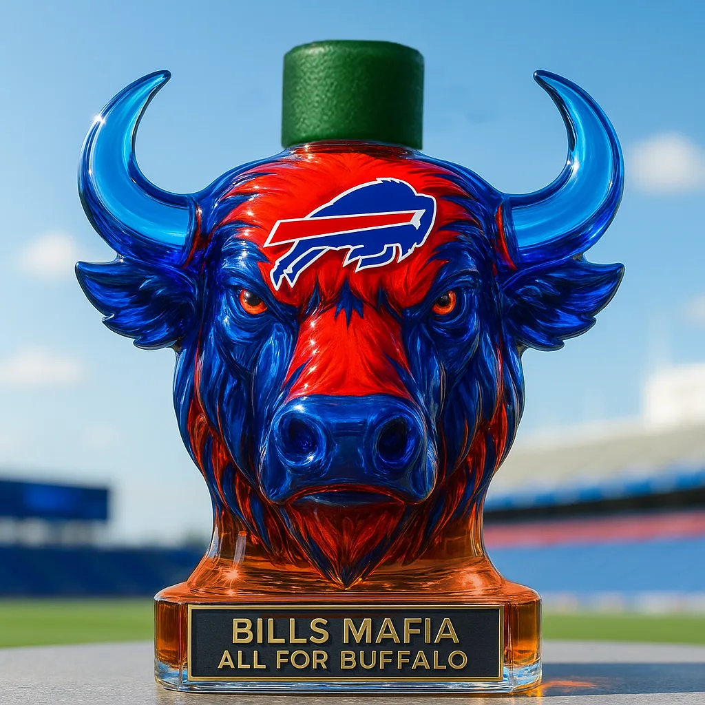 Buffalo Bills Limited Football Edition Whiskey Bottle