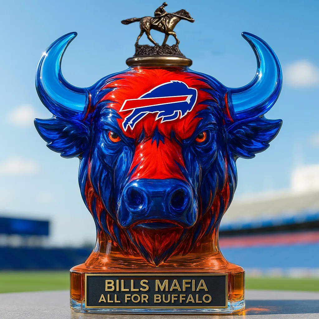 Buffalo Bills Limited Football Edition Whiskey Bottle