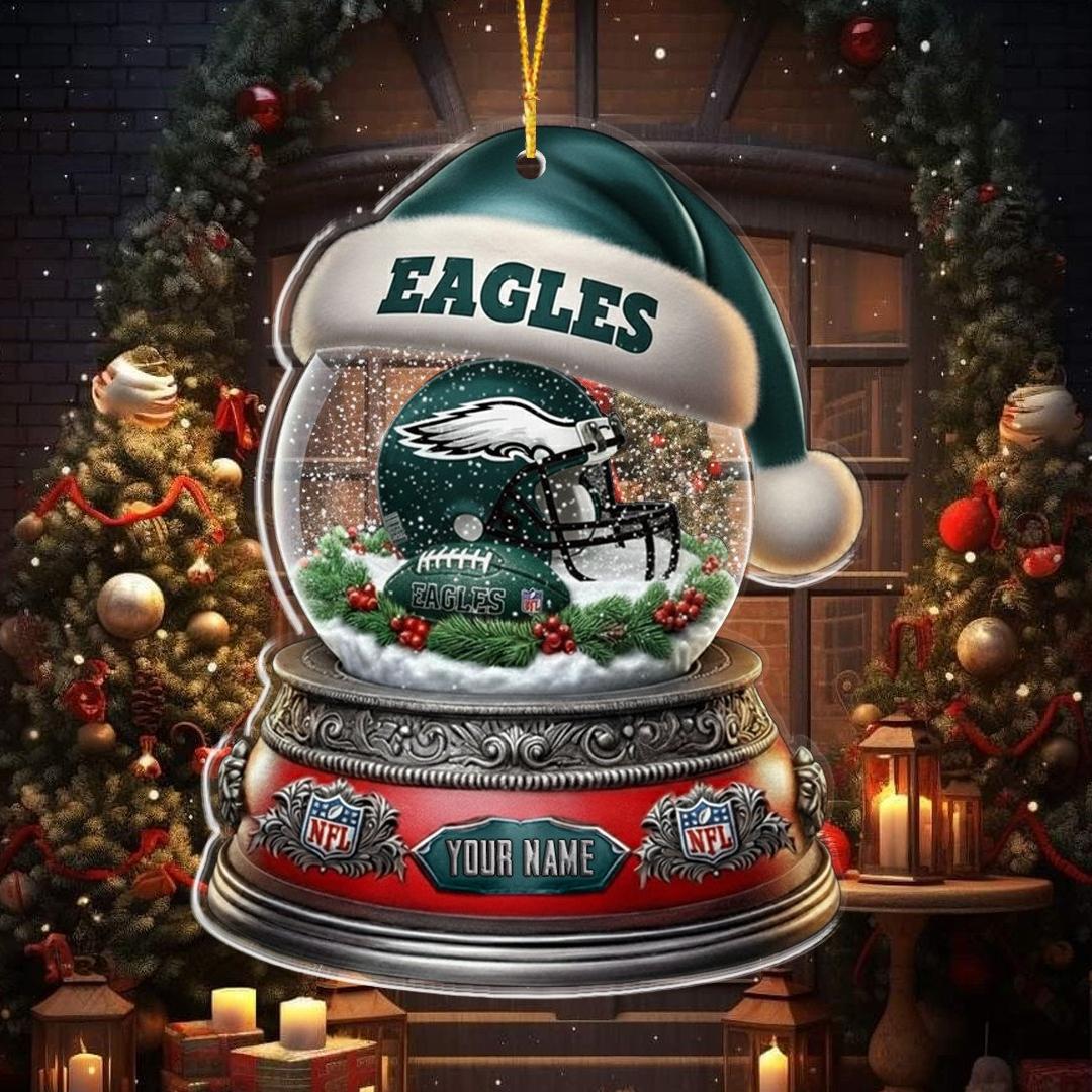 NFL Glass Snow Ball Helmet Football Ornament Editions Limited
