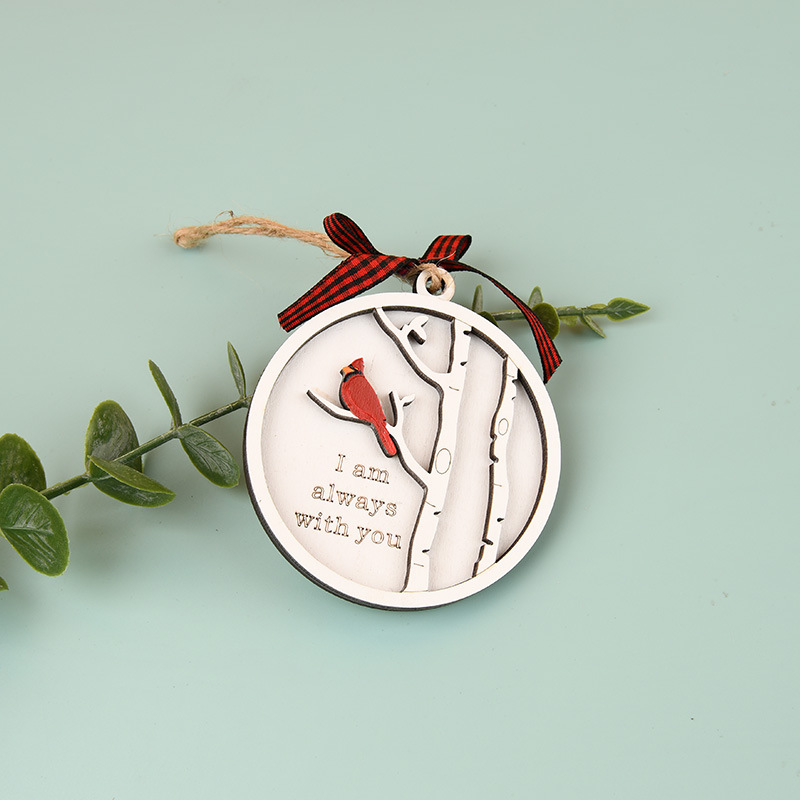 Cardinal Christmas Memorial Ornament, "I am Always with you"