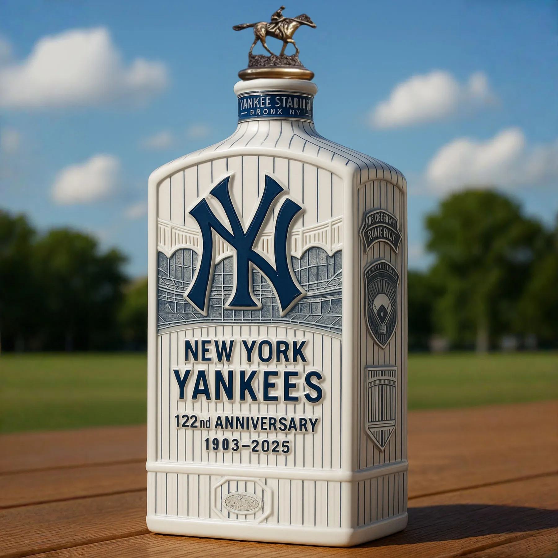 New York Yankees 122nd Anniversary Whiskey Bottle